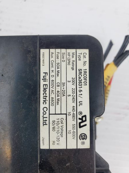 Fuji Electric 1RC0F01 Contactor SRCa3631-5-1 600V Coil