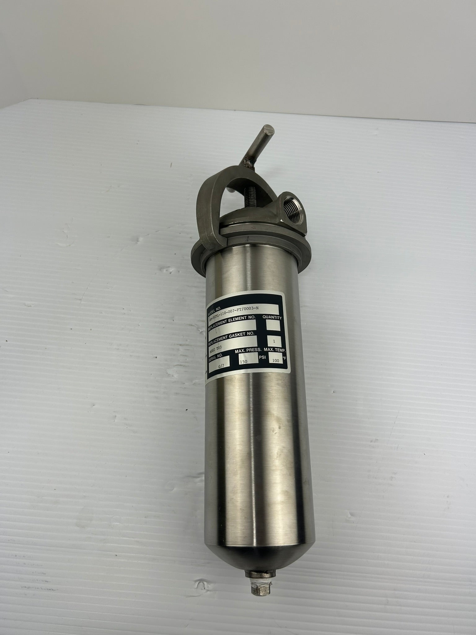 Consler Corp HO-YCPL-110-007-FT/0003-N Stainless Steel Air Filter Housing