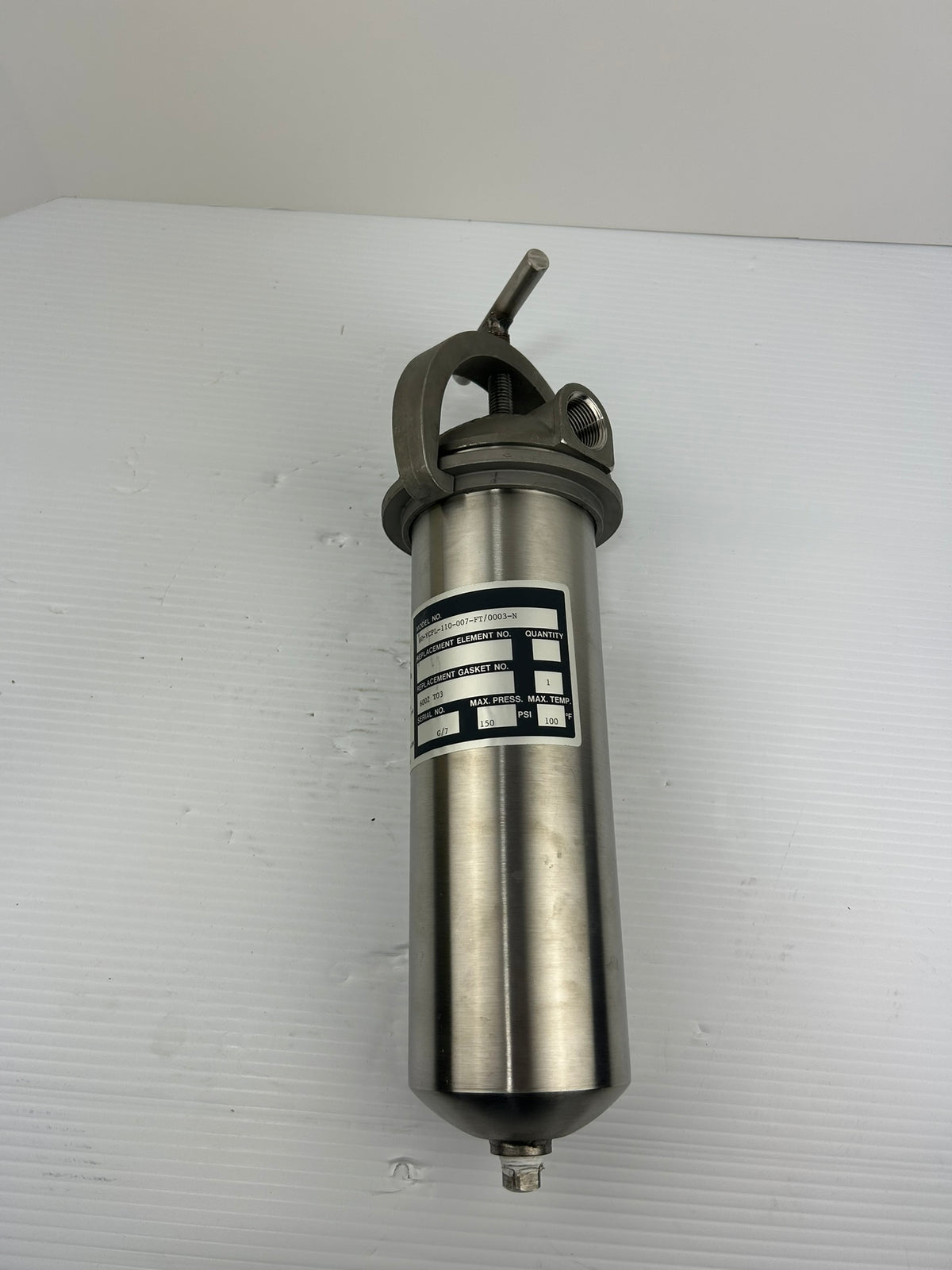 Consler Corp HO-YCPL-110-007-FT/0003-N Stainless Steel Air Filter Housing