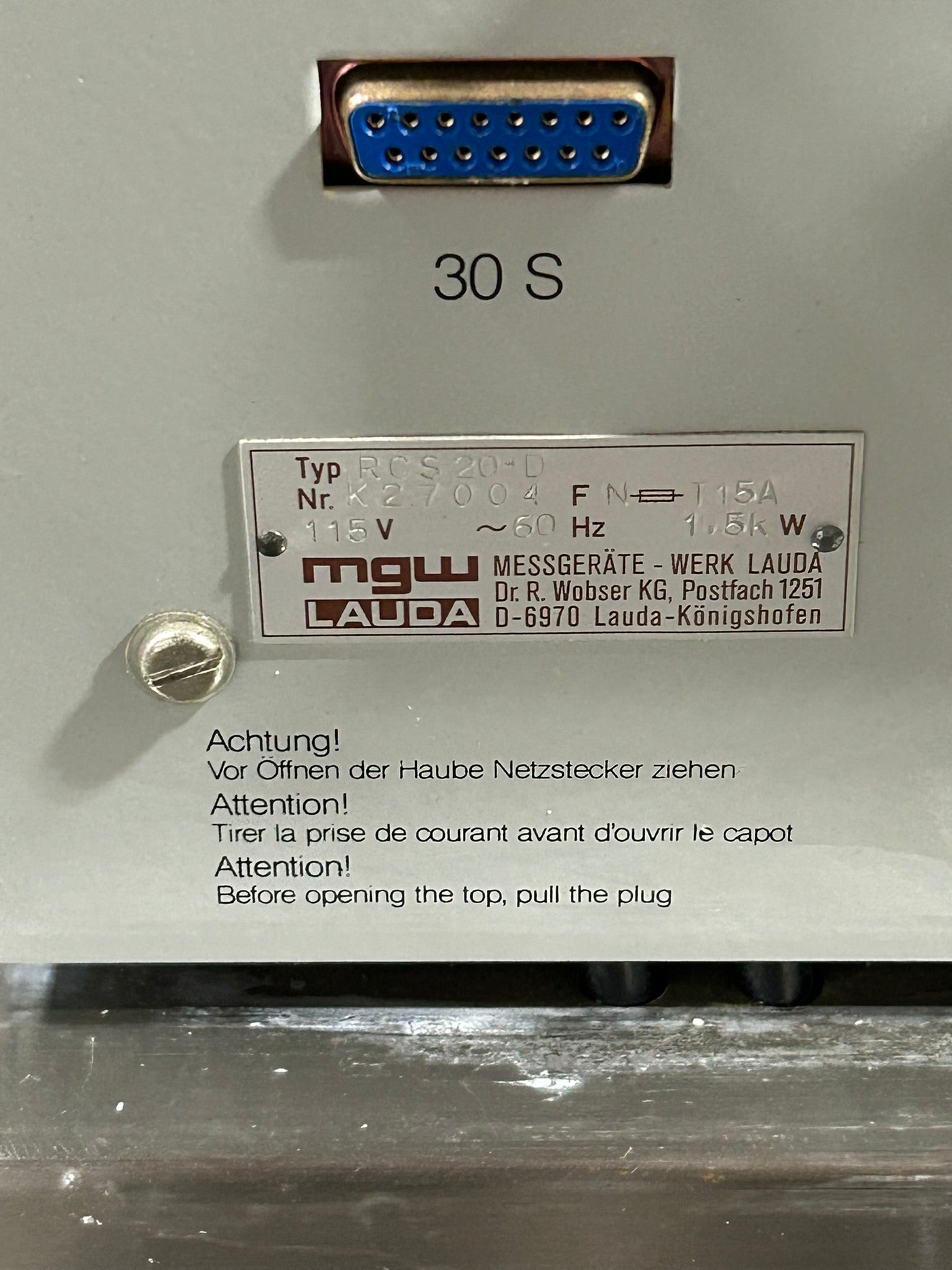 MGW Lauda Brinkmann RCS20-D Refrigerated Heated Circulator Bath Chiller RC20