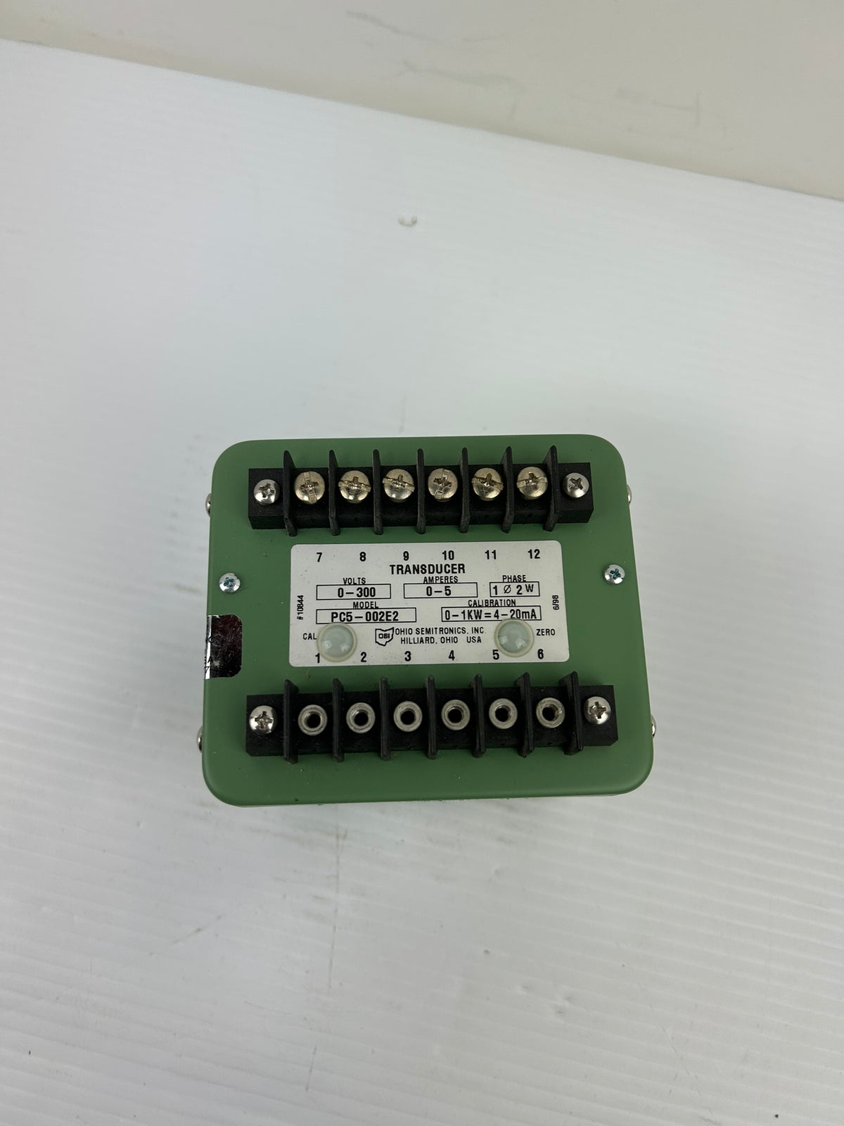 Ohio Semitronics PC5-002E2 Transducer 0-300 Volts 0-5 Amperes 1 Phase