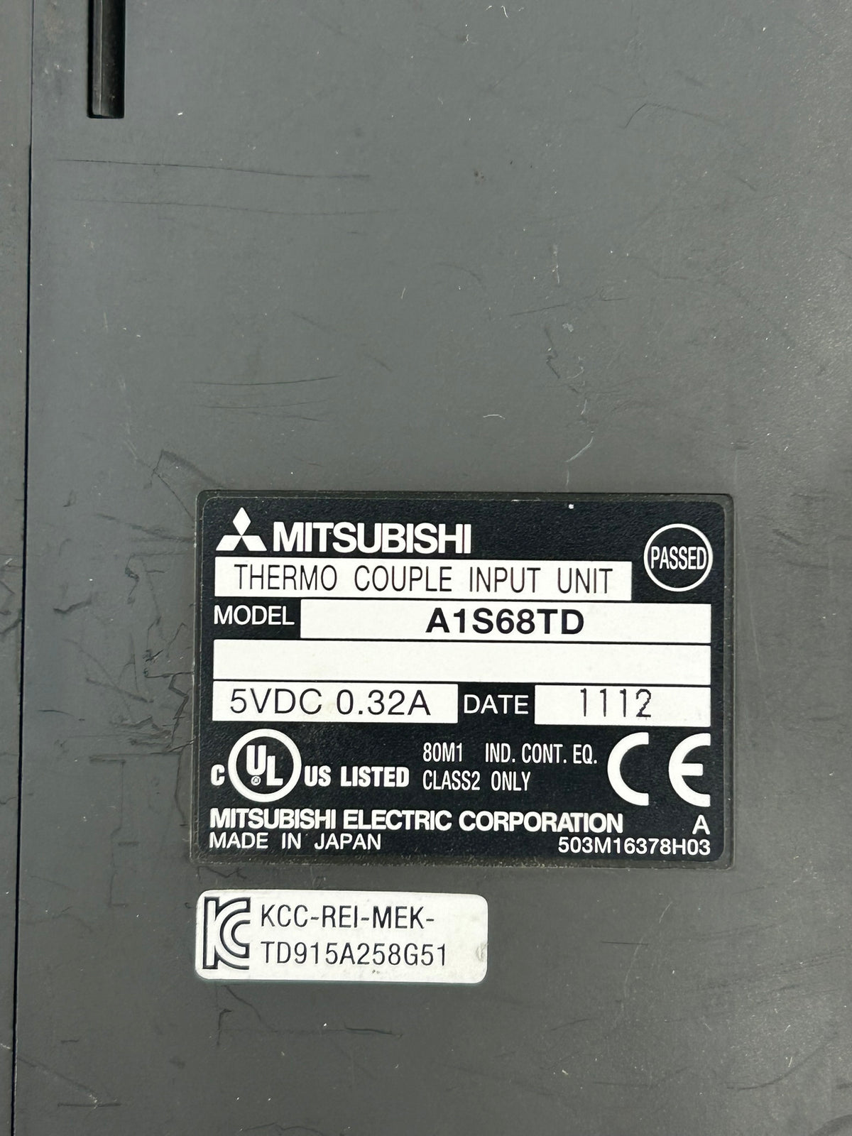 Mitsubishi A1S68TD Thermo Couple Input Unit PLC Module 5VDC 0.32A