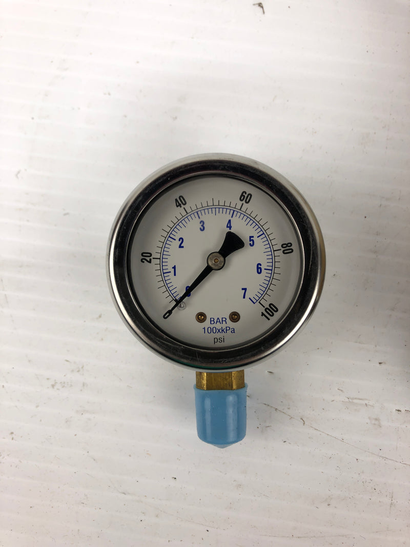Universal Pressure Gauge 201L-204E 19RZ17 0-100 PSI