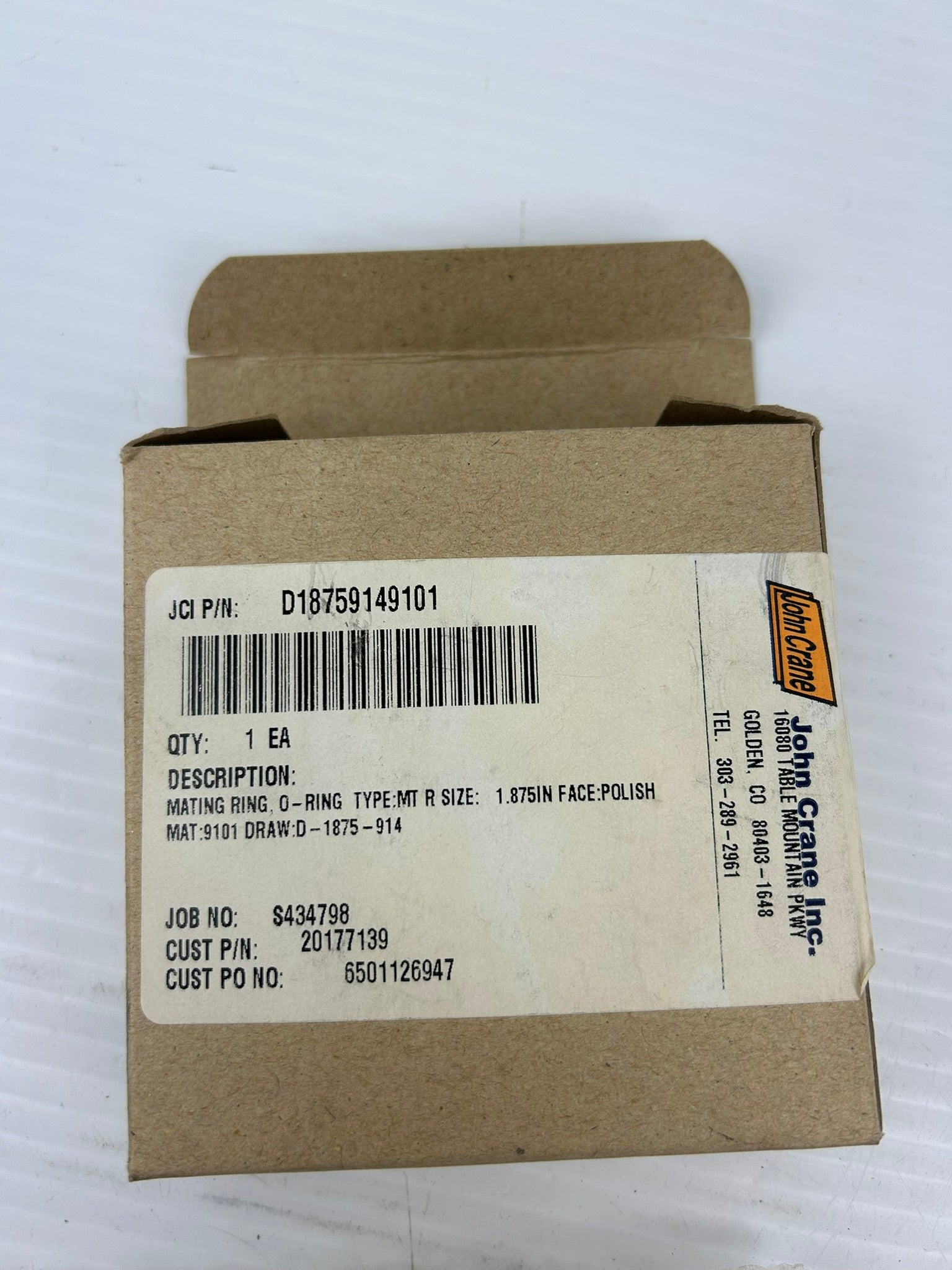 John Crane D18759149101 Mating Ring O-Ring Type MTR 1.875"