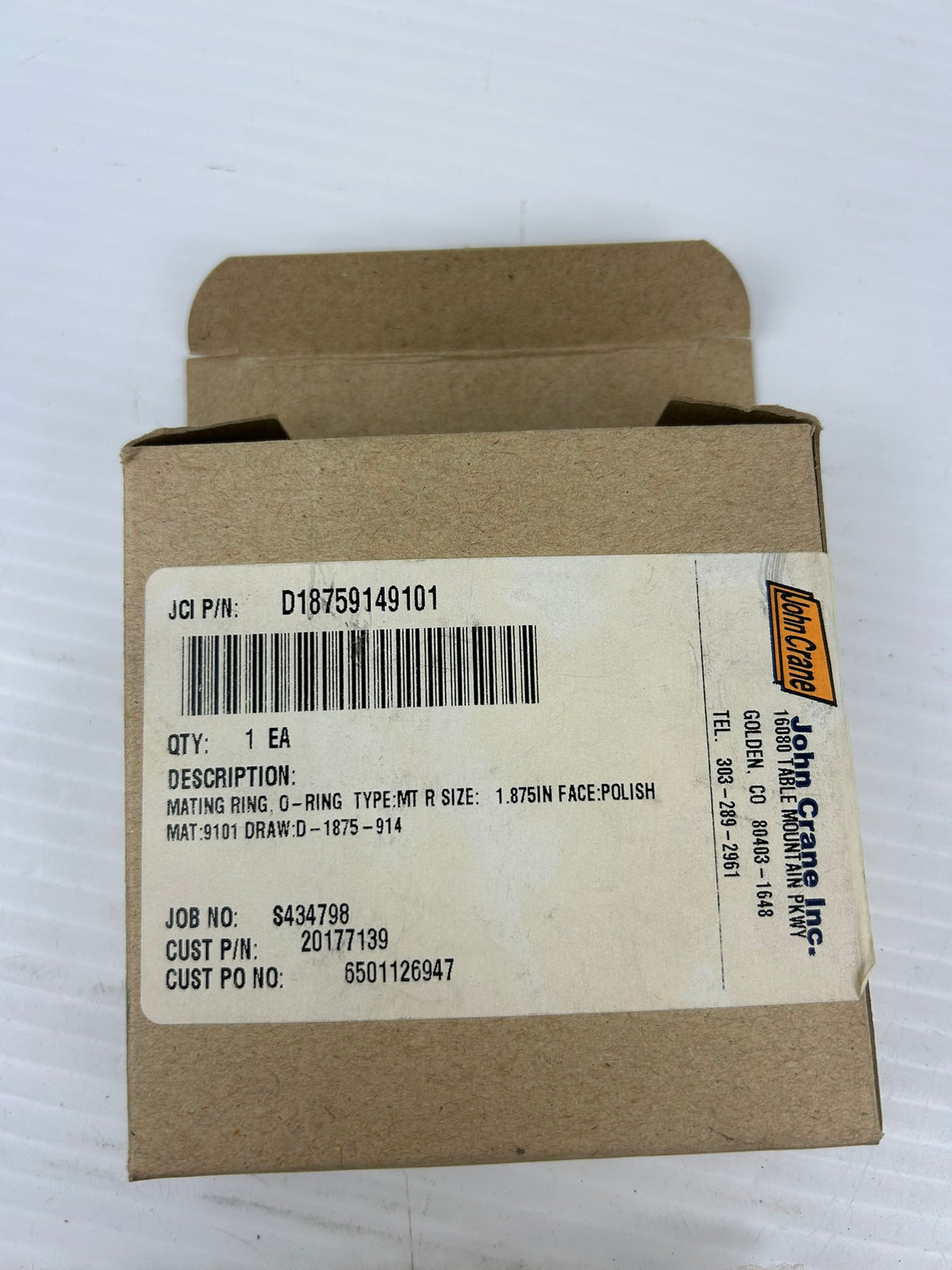 John Crane D18759149101 Mating Ring O-Ring Type MTR 1.875"