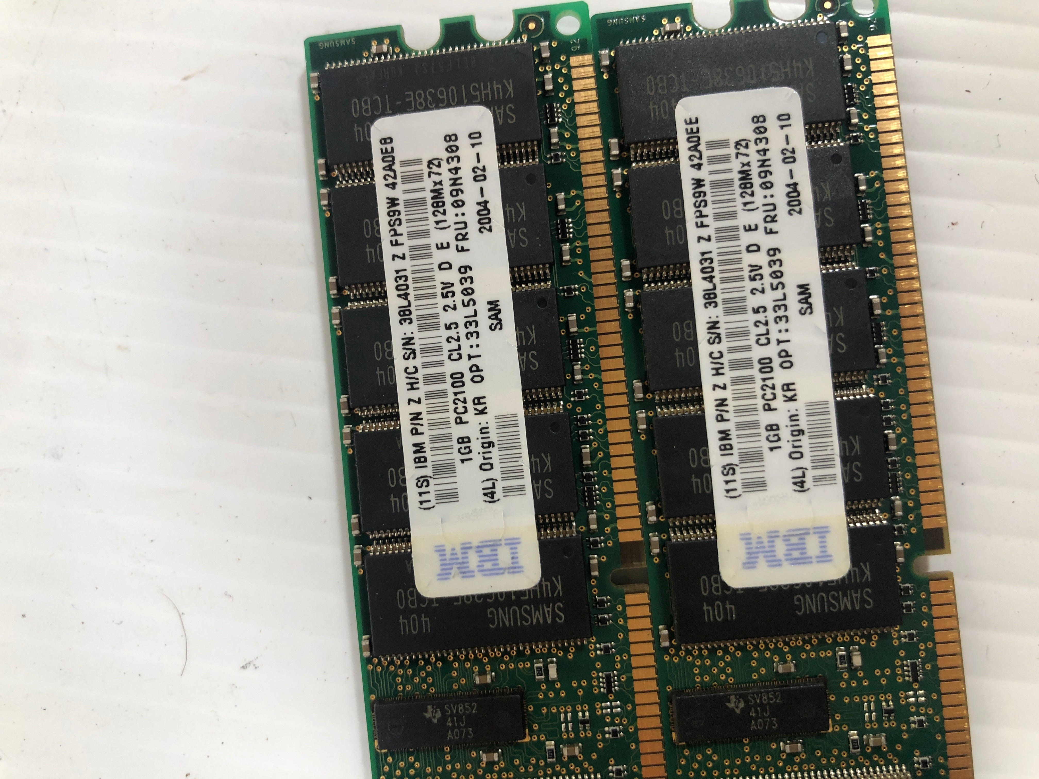 Samsung 1GB PC2100 M312L2828ET0-CB0 RAM (Lot of 2)