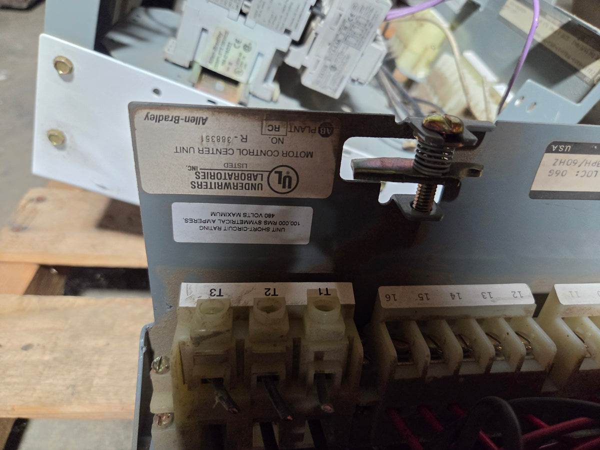 Allen-Bradley 2107B MCC Bucket 3HP 3PH 480V Size 1 FVR 15A Breaker - No Door