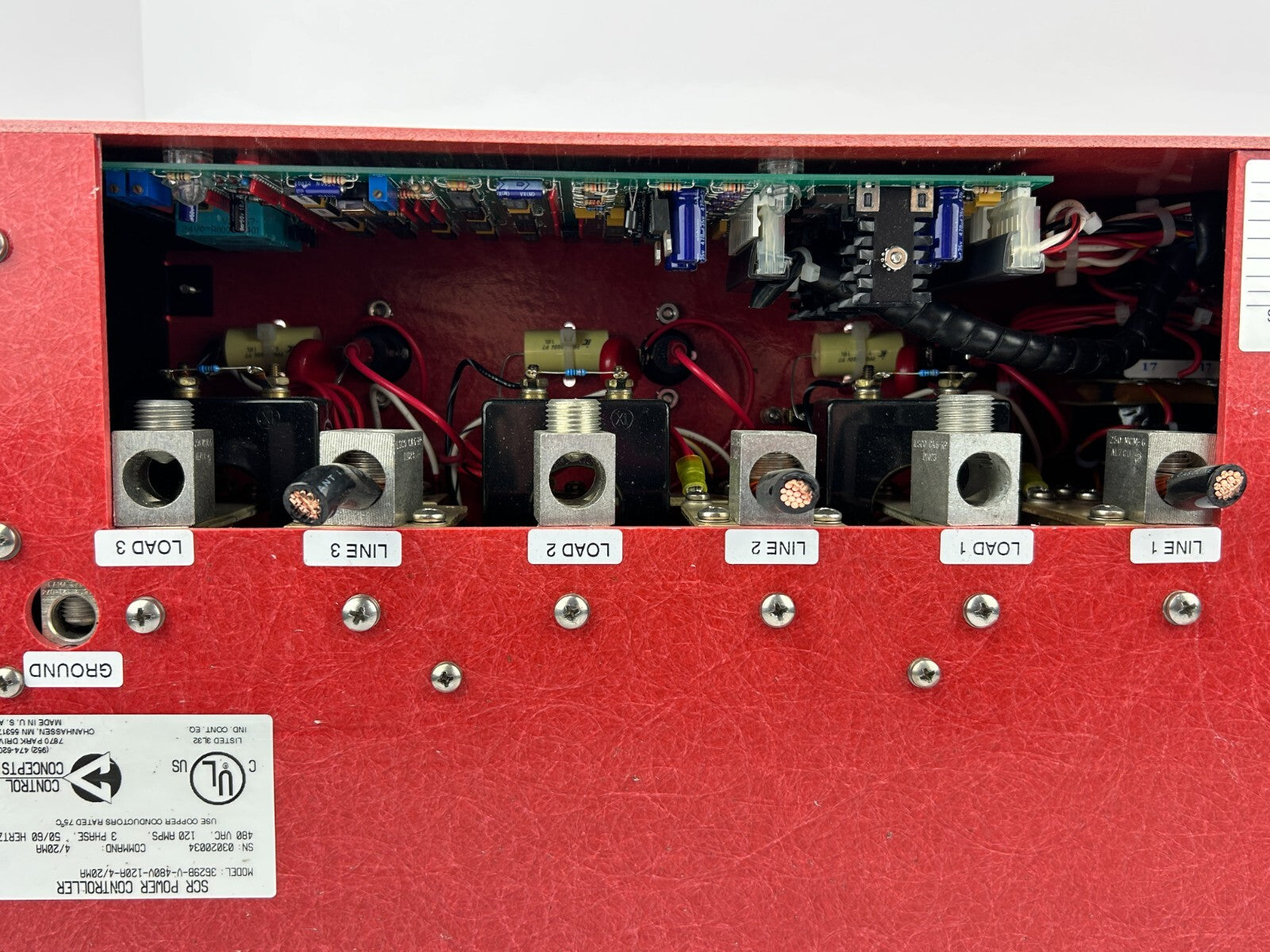 Control Concepts 3629B-V-480V-120A-4/20mA SCR Power Controller 480VAC 120A 3PH