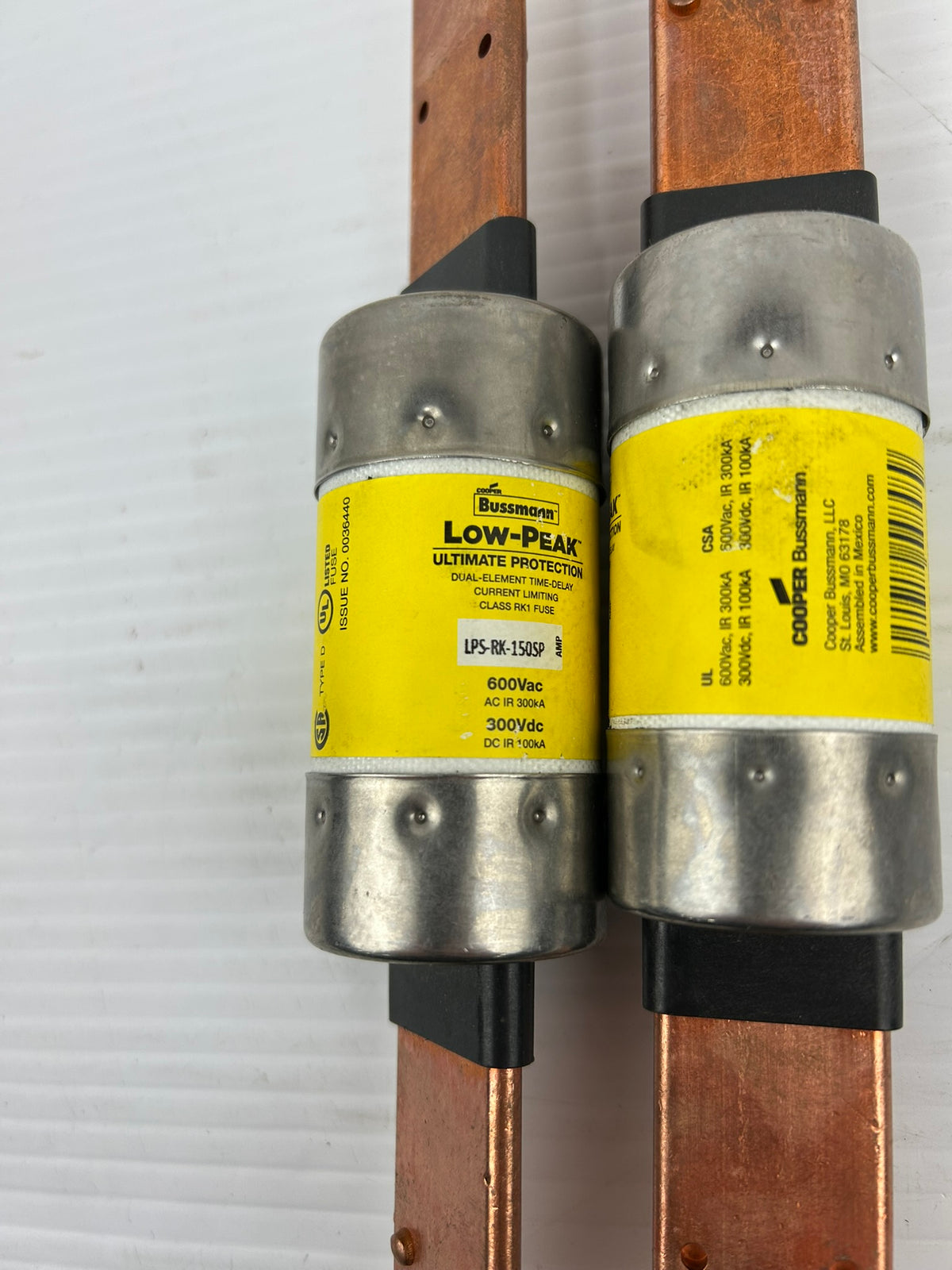 Bussmann LPS-RK-150SP Low-Peak Dual-Element Time-Delay Fuse 150A - Lot of 2