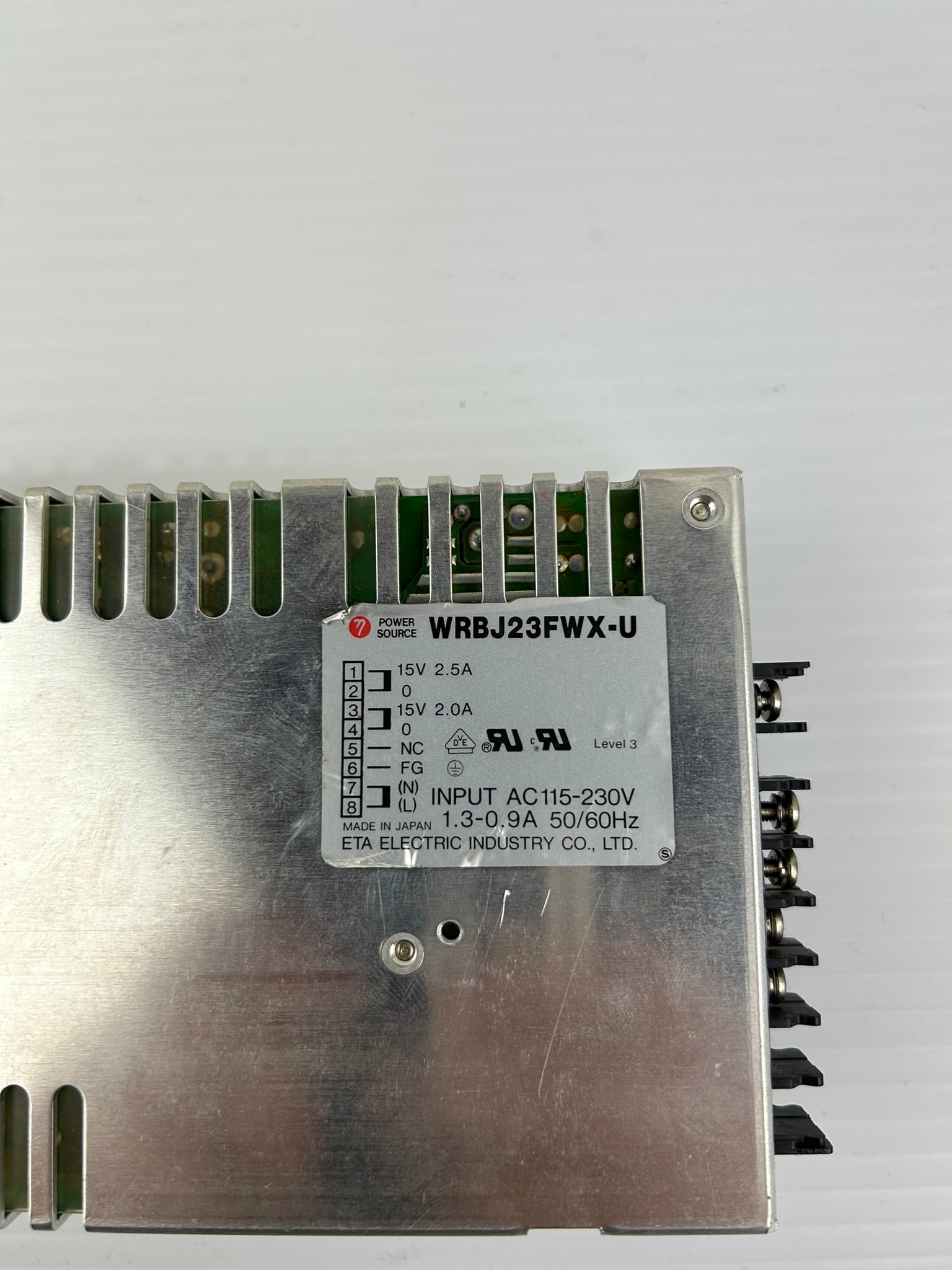 Power Source WRBJ23FWX-U Switching Power Supply 15V 2.5A/2A 115-230VAC