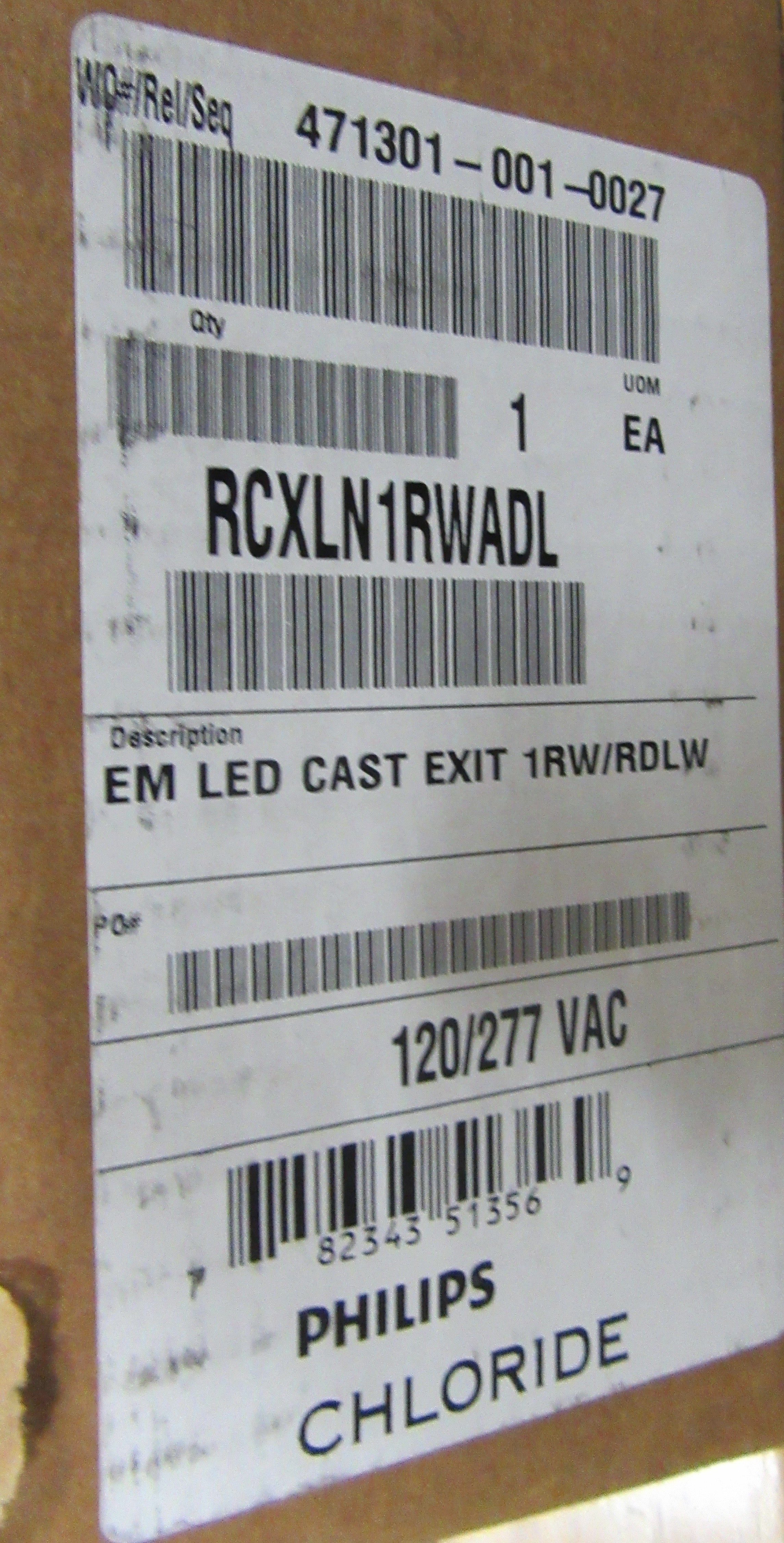 Philips Chloride LED Emergency Exit Sign RCXLN1RWADL