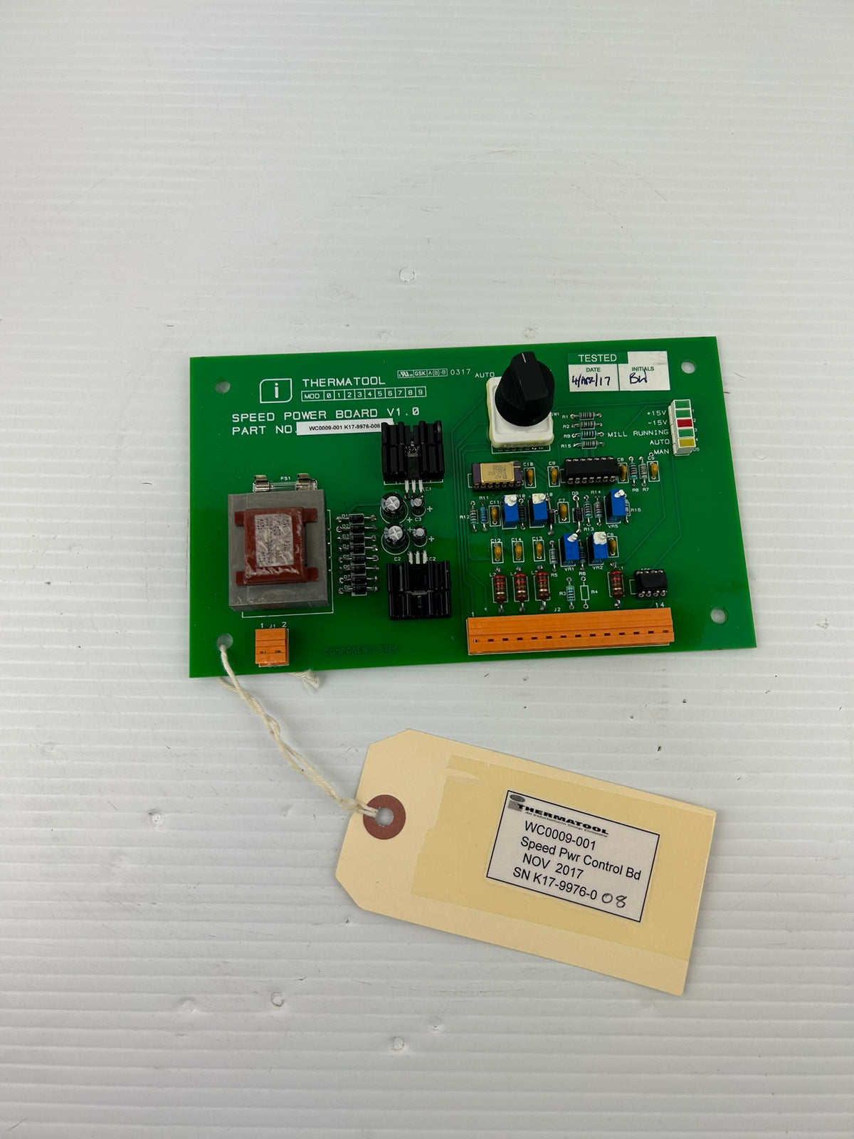 Thermatool WC0009-001 Speed Power Control Board V1.0 K17-9976-008
