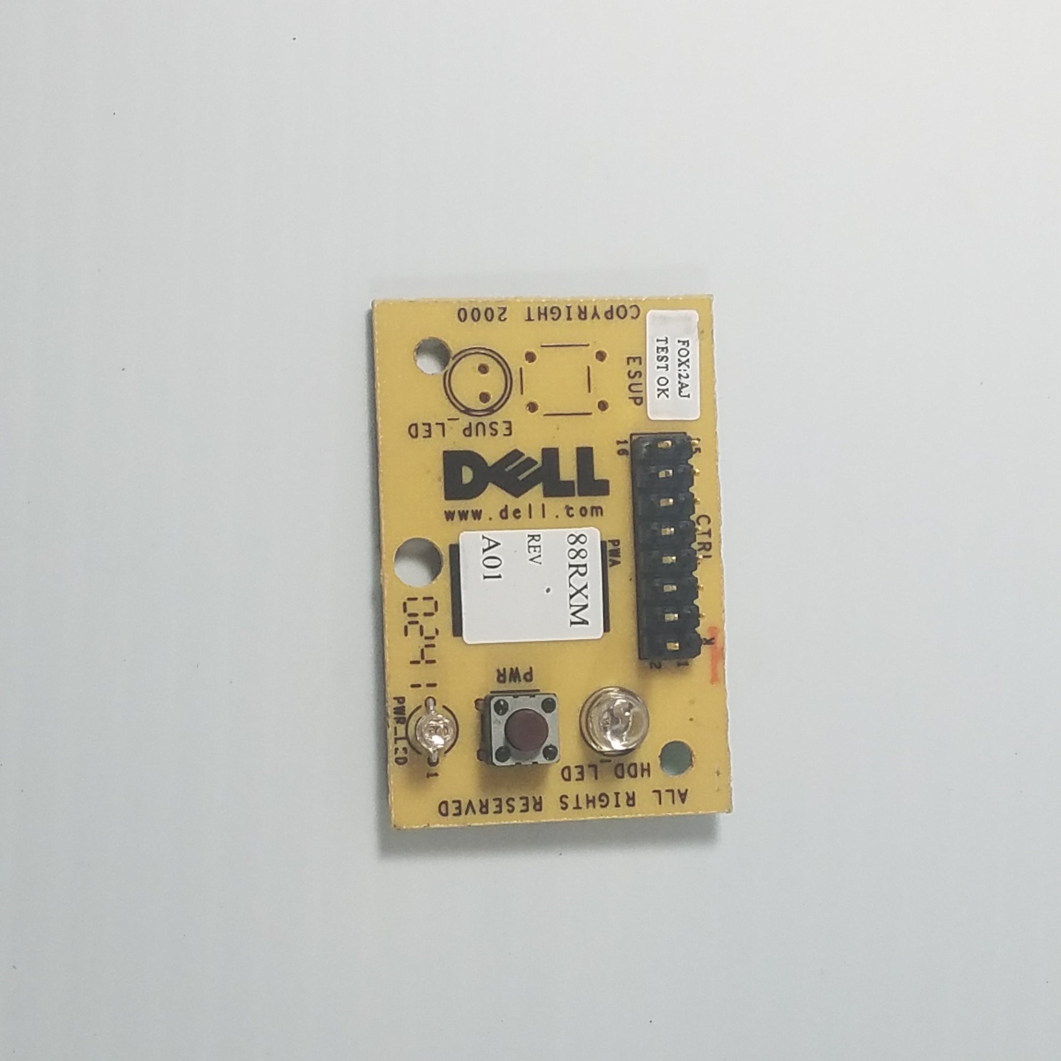 Dell 88RXM Front Panel Power Button Board
