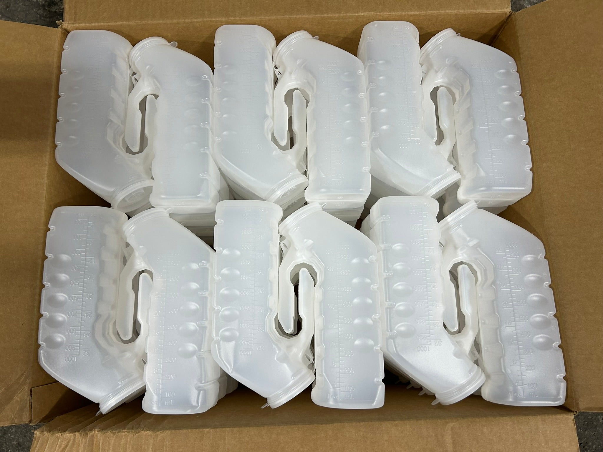 Medline DYND80235S Supreme Male Urinal with Clear Cover Single Use - Box of 48