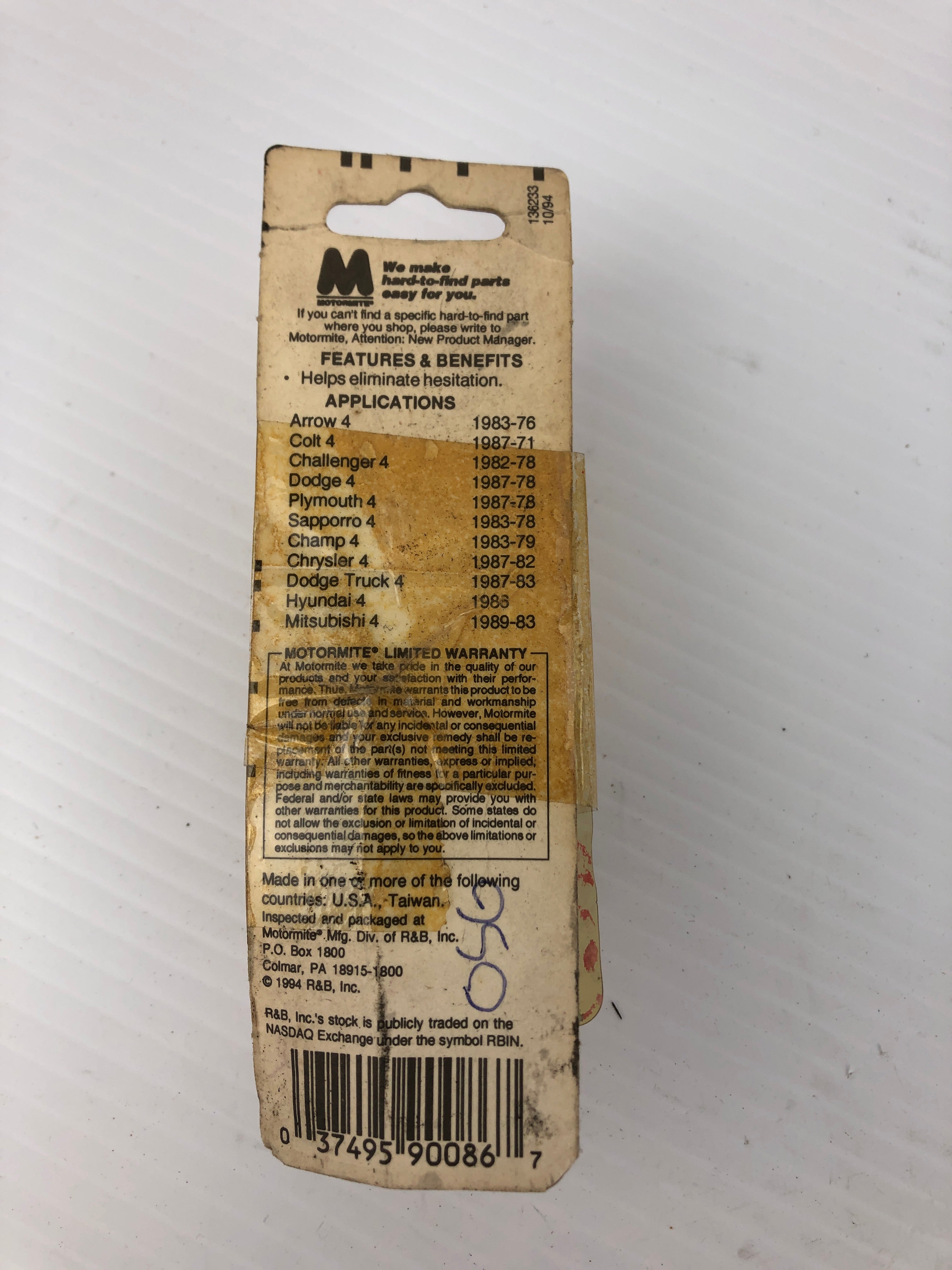 Help! 90086 Accelerator Pump Diaphragm