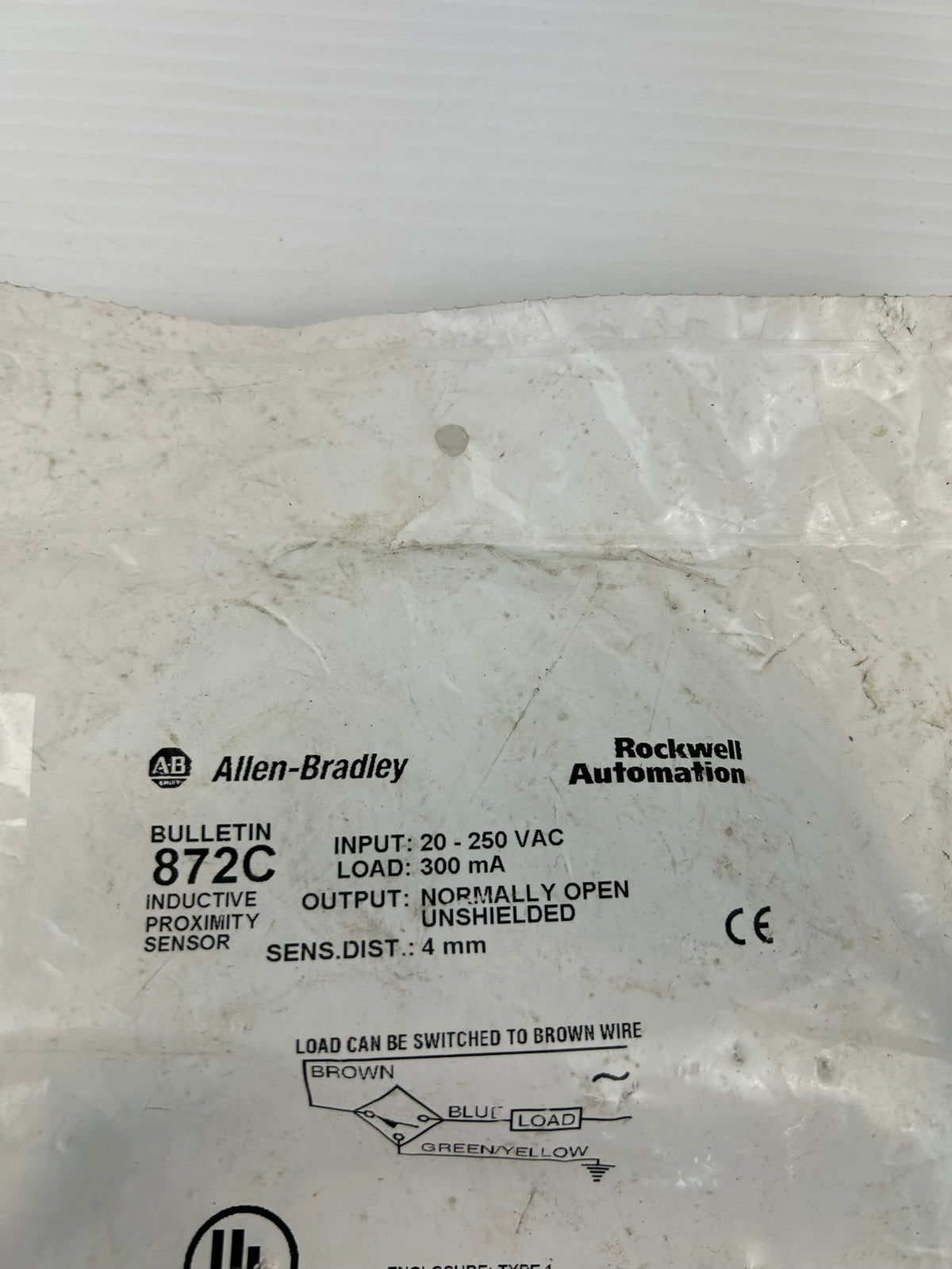 Allen Bradley 872C-A4N12-A2 Inductive Proximity Sensor Series B 4mm NO 20-250VAC