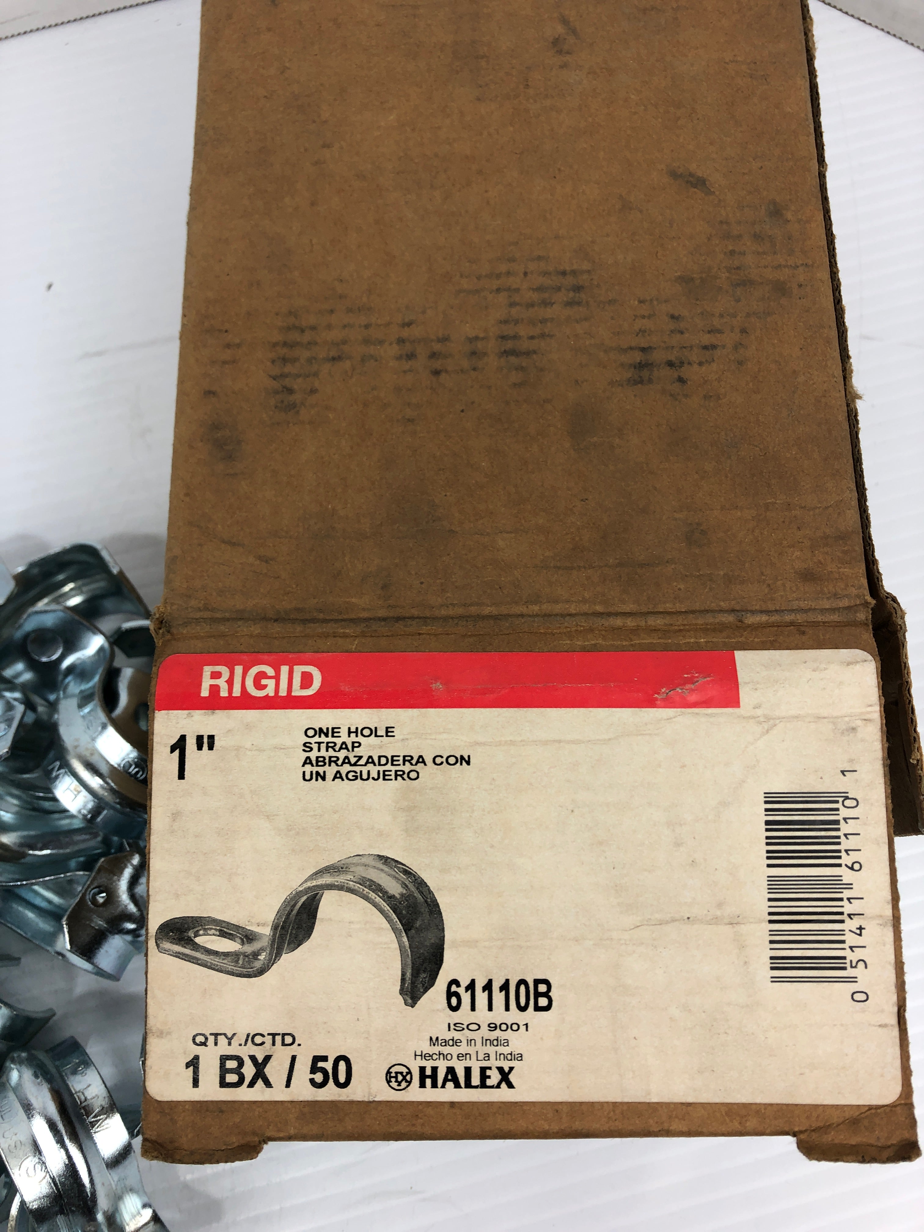 Halex 61110B 1" Rigid One Hole Strap - Box of 50
