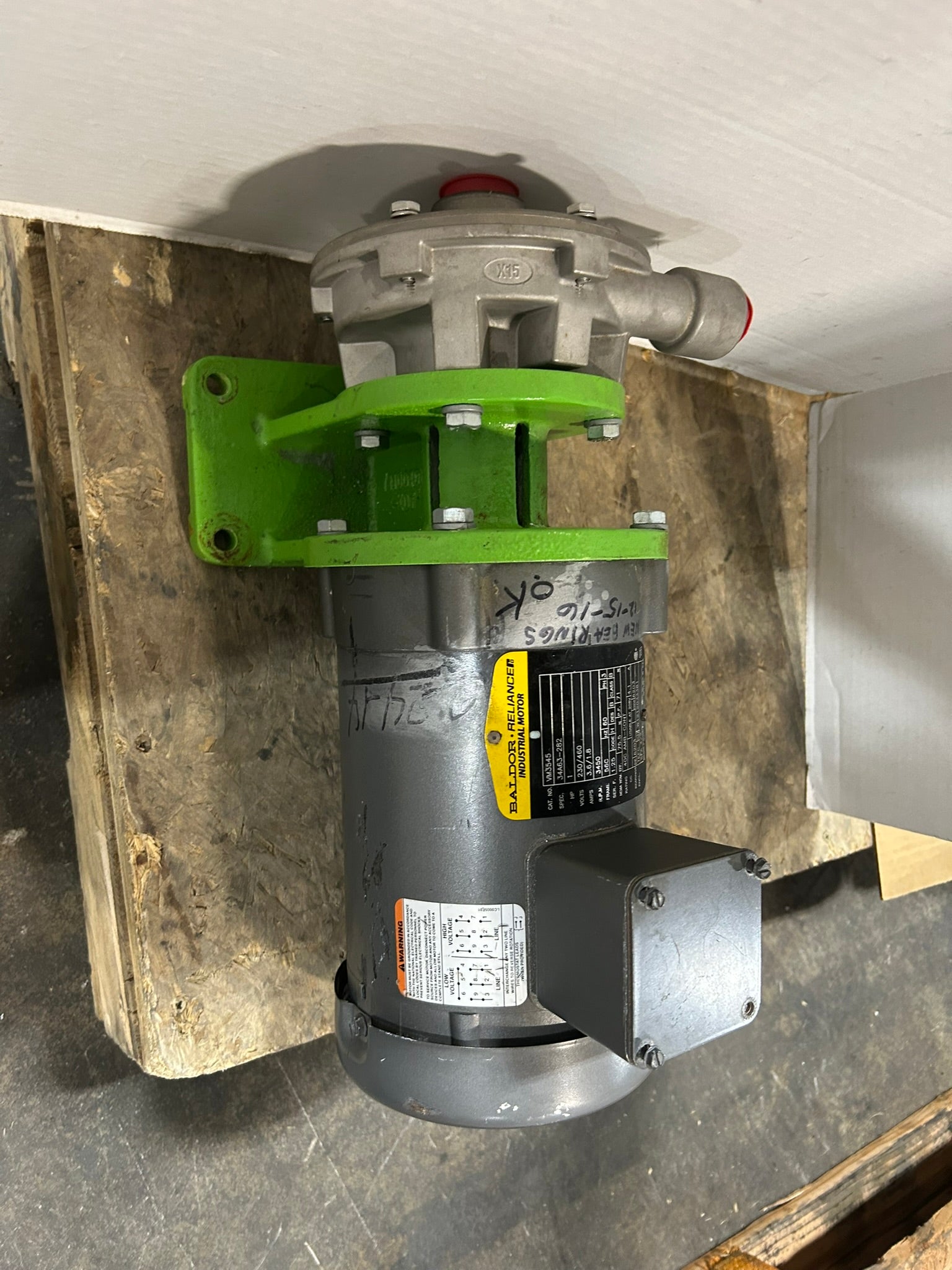 Eastern Centrichem E001-ASAEDNSS Pump with Baldor Reliance VM3545 Motor 1HP 3PH