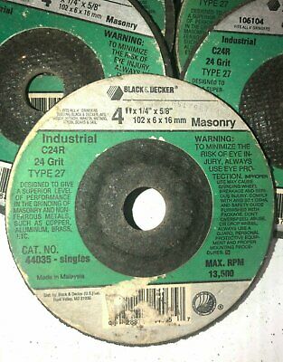 Black & Decker Industrial Masonry Grinding Wheel C24R 4" x 1/4" x 5/8" Lot of 17