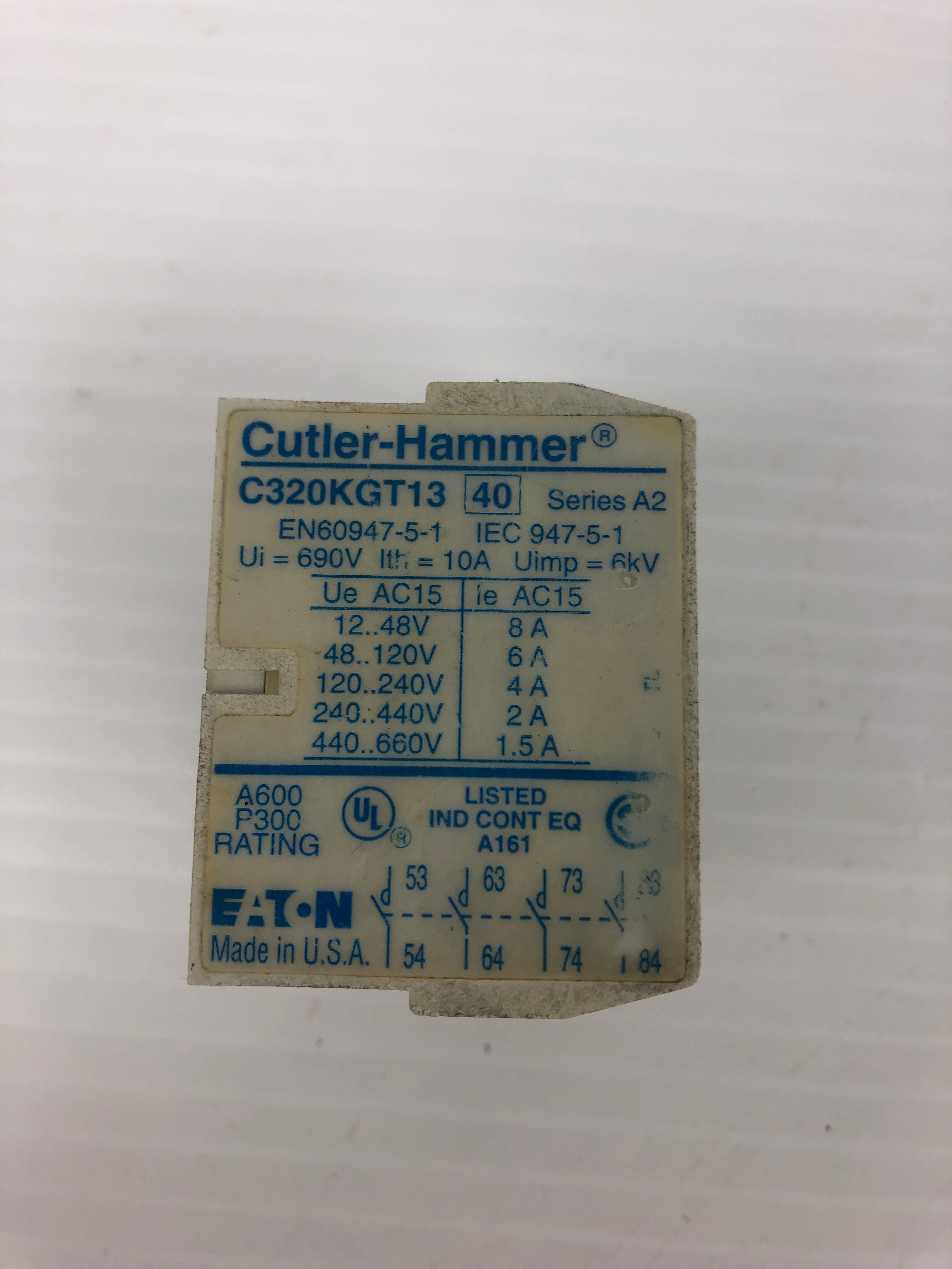 Cutler Hammer C320KGT13 Contact Series A2