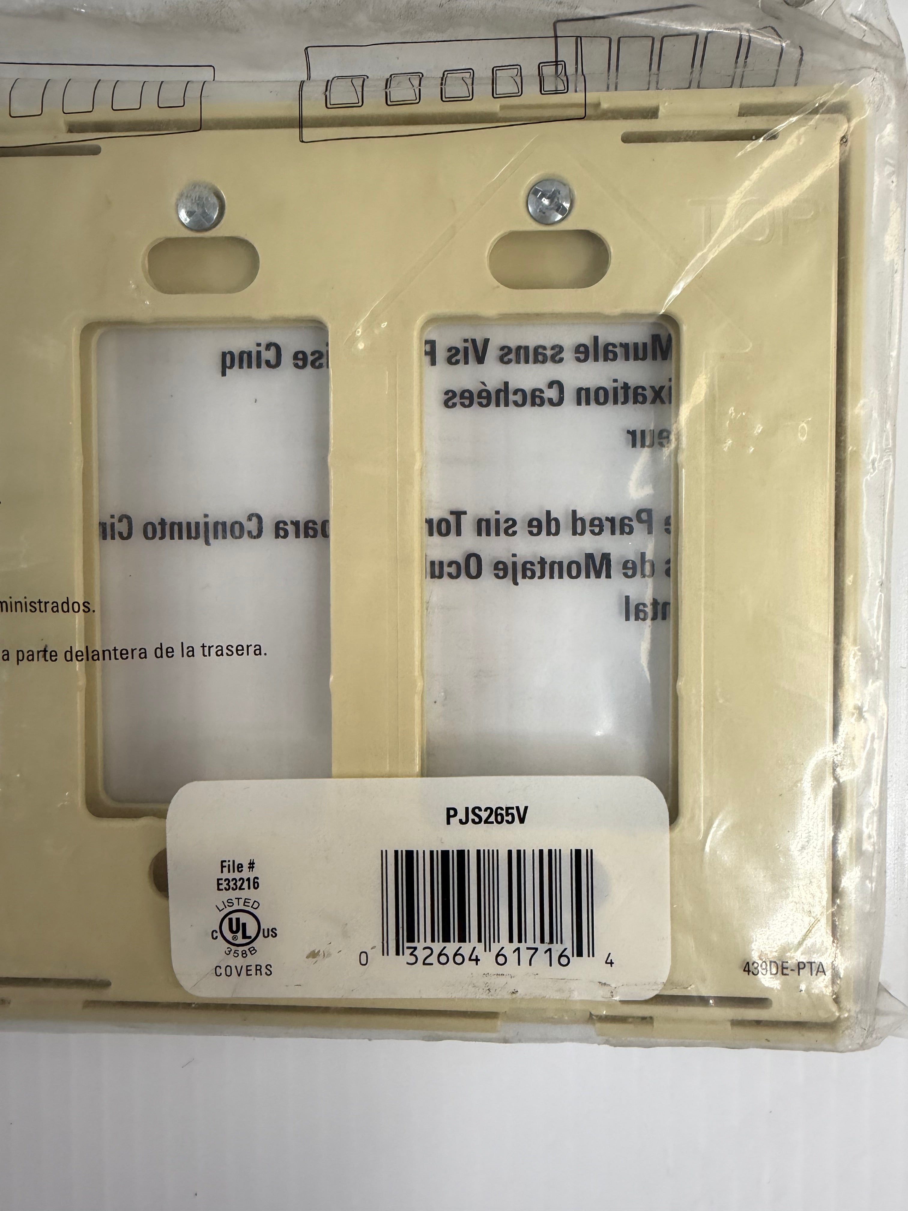 Cooper Wiring 5-Gang Screwless Wallplate Toggle PJS265V Lot of 4