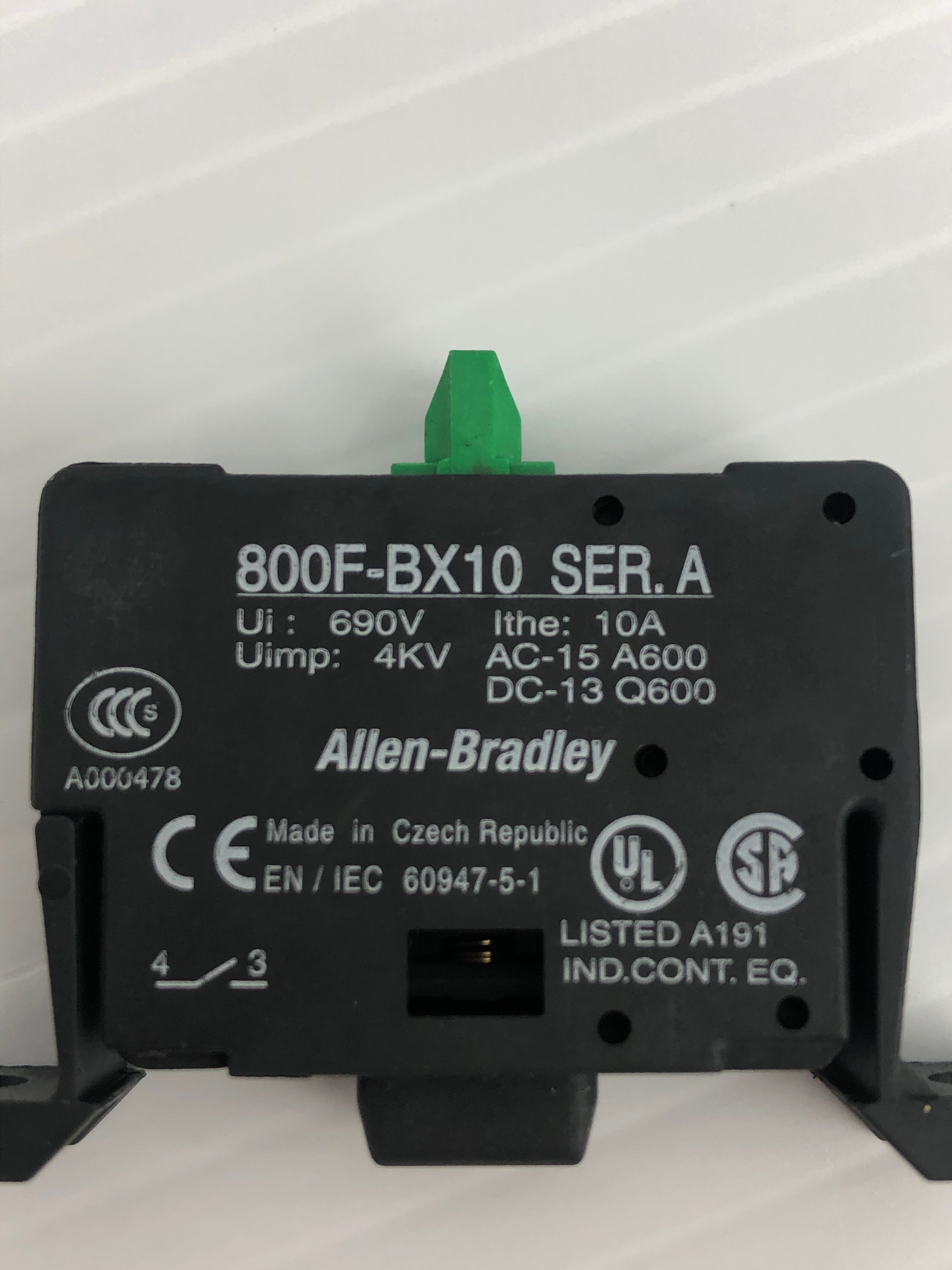 Allen-Bradley 800F-BX10 Contact Block Ser. A 690V 10A 4KV - Lot of 2