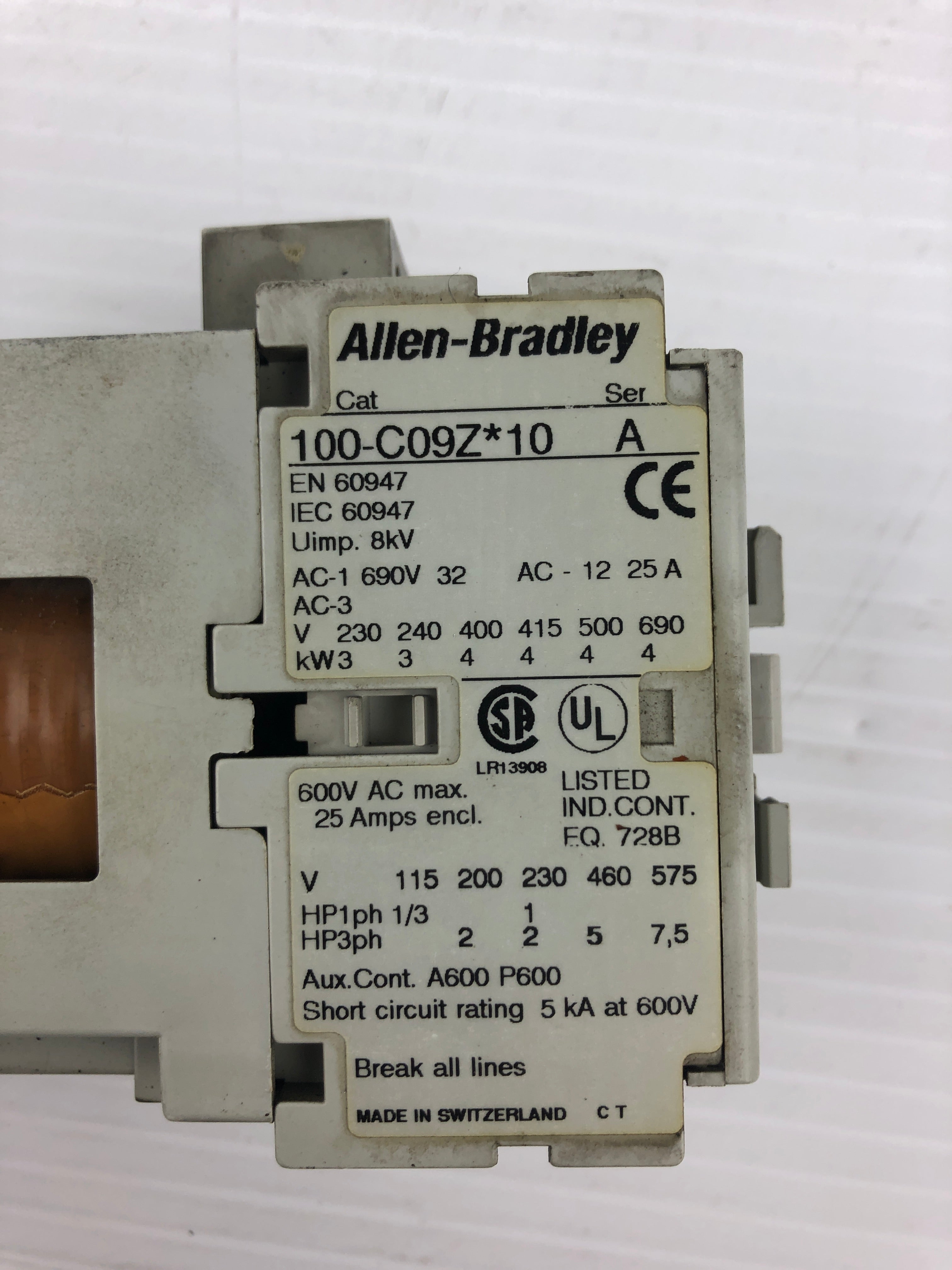Allen Bradley 100-C09Z*10 Series A Contactor