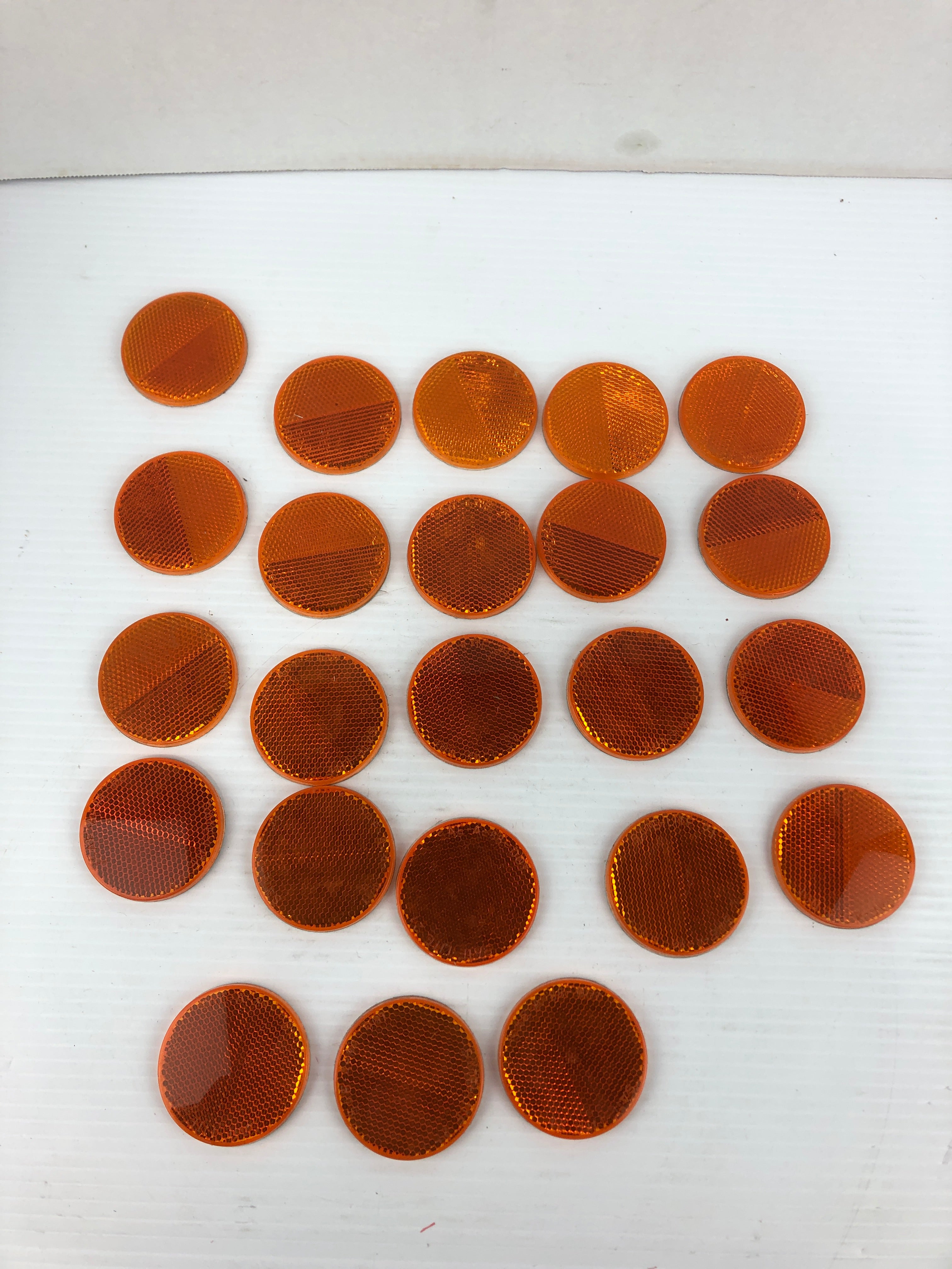Sate-Lite 21 SAE-A-88-DOT Round Orange Reflector Peel & Stick - Lot of 23