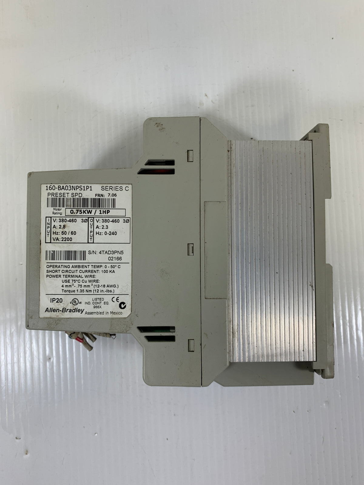 Allen-Bradley 160-BA03NPS1P1 Variable Speed Controller Series C 1 HP