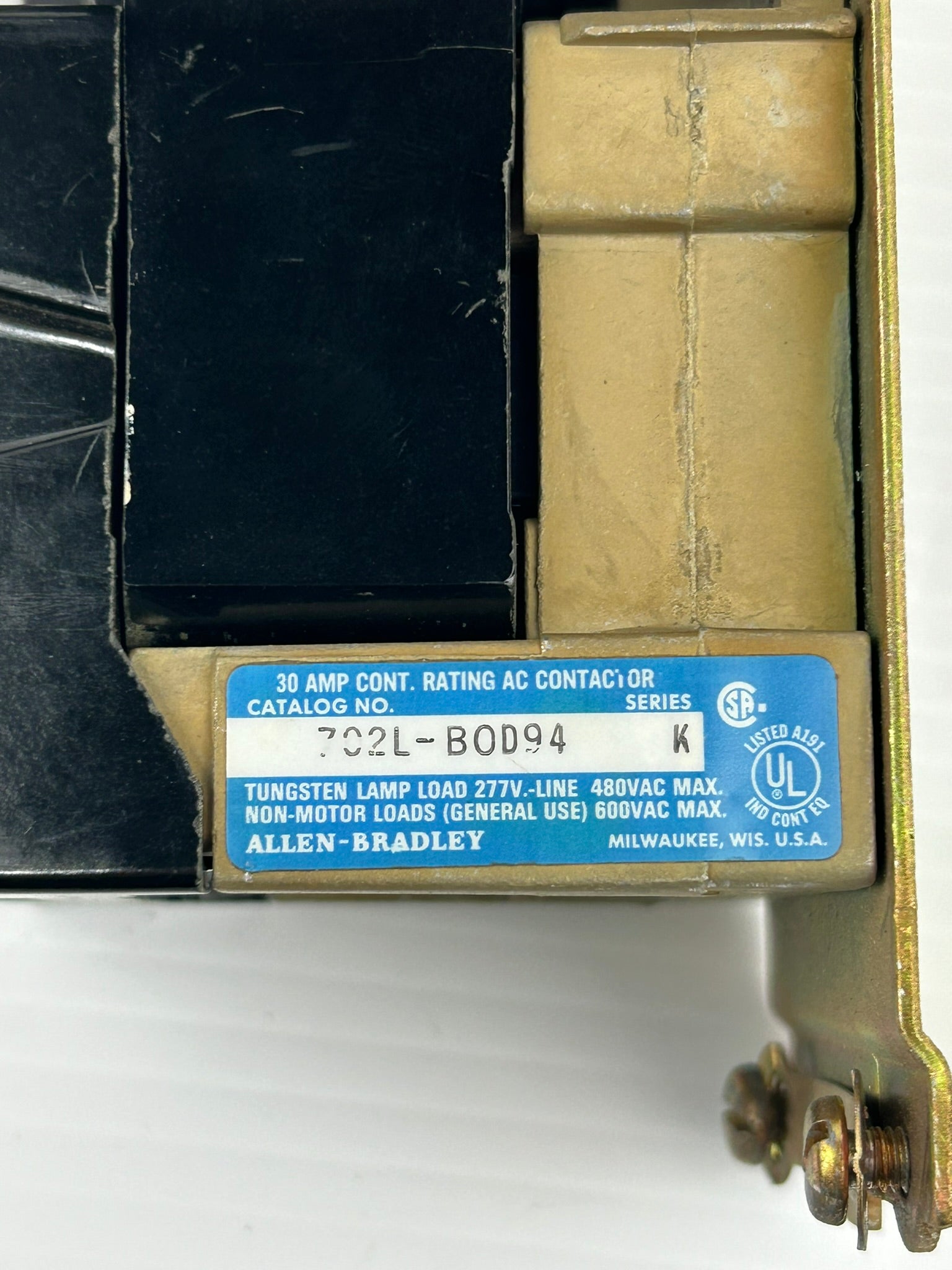Allen Bradley 702L-BOD94 Contactor Series K 30 Amp - Coil 120V/110V 60/50Hz