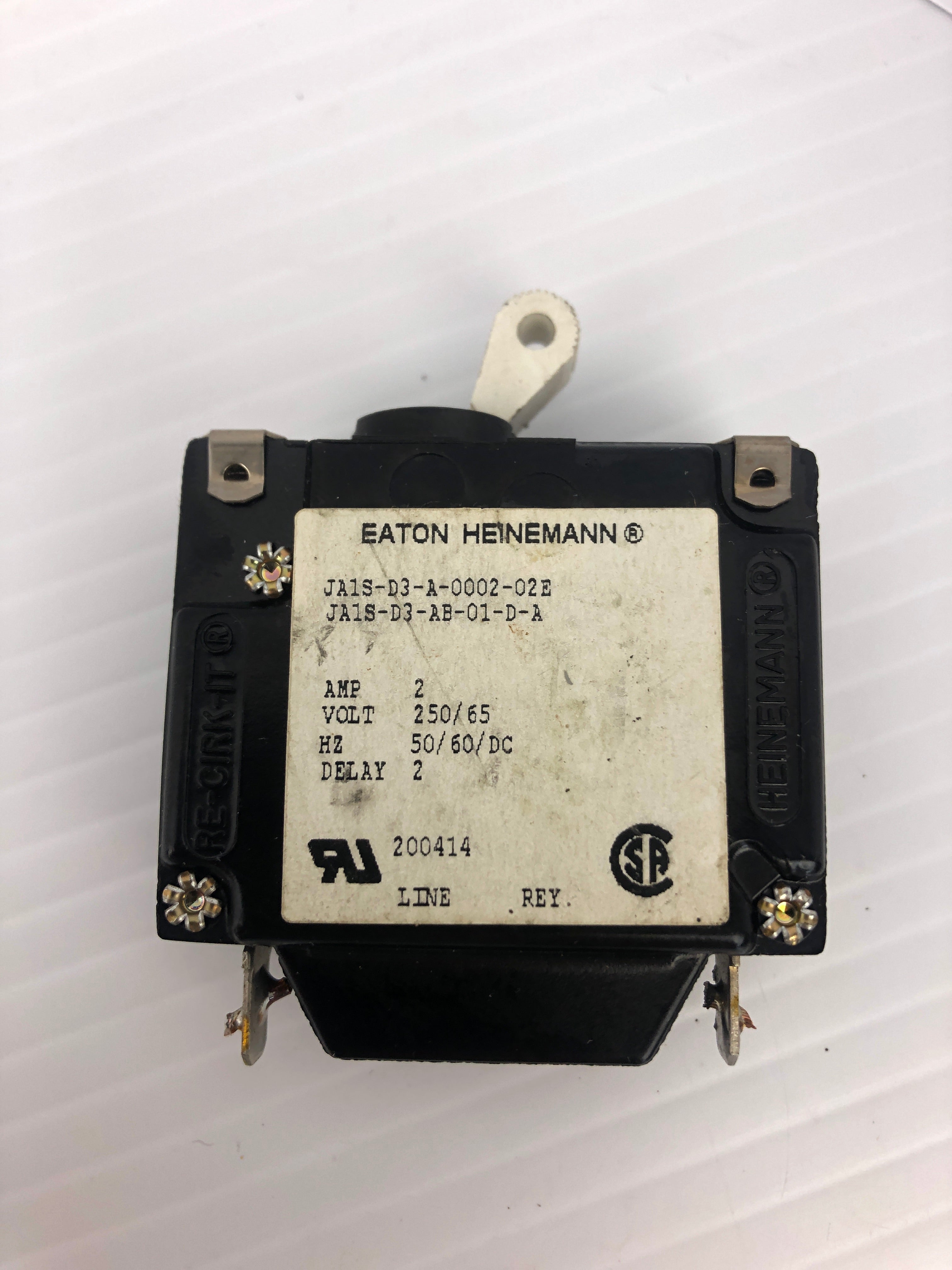 Eaton Heinemann JA1S-D3-A-0002-02E Circuit Breaker JA1S-D3-AB-01-D-A 250/65V 2A