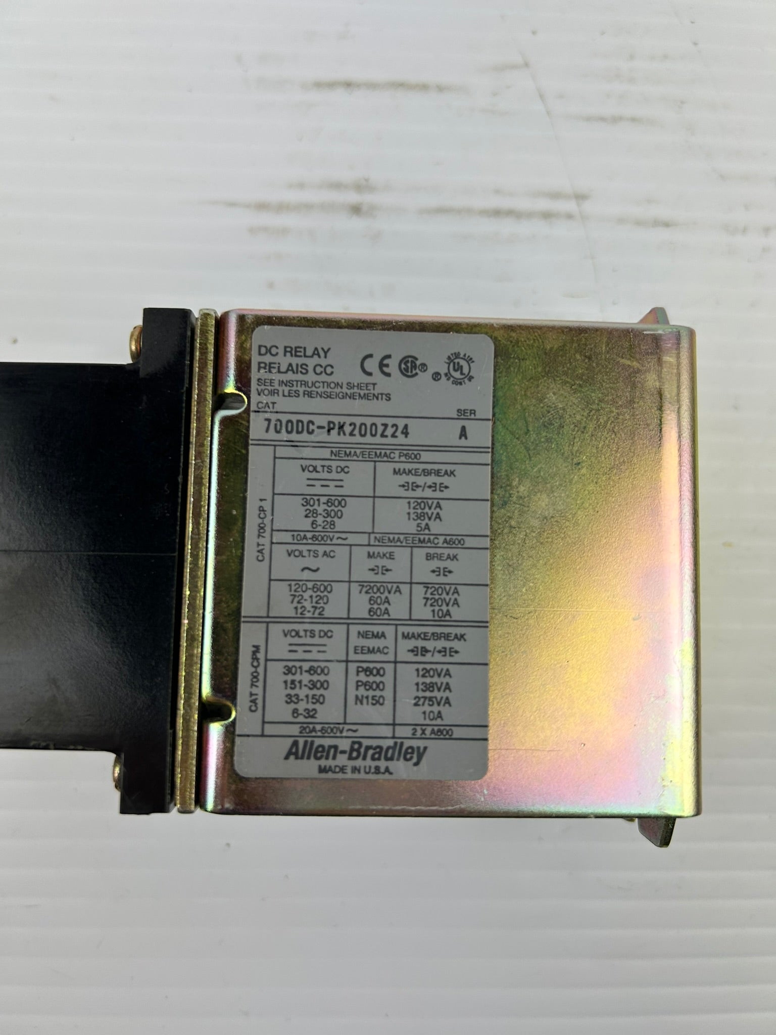 Allen Bradley 700DC-PK200Z24 DC Relay Series A