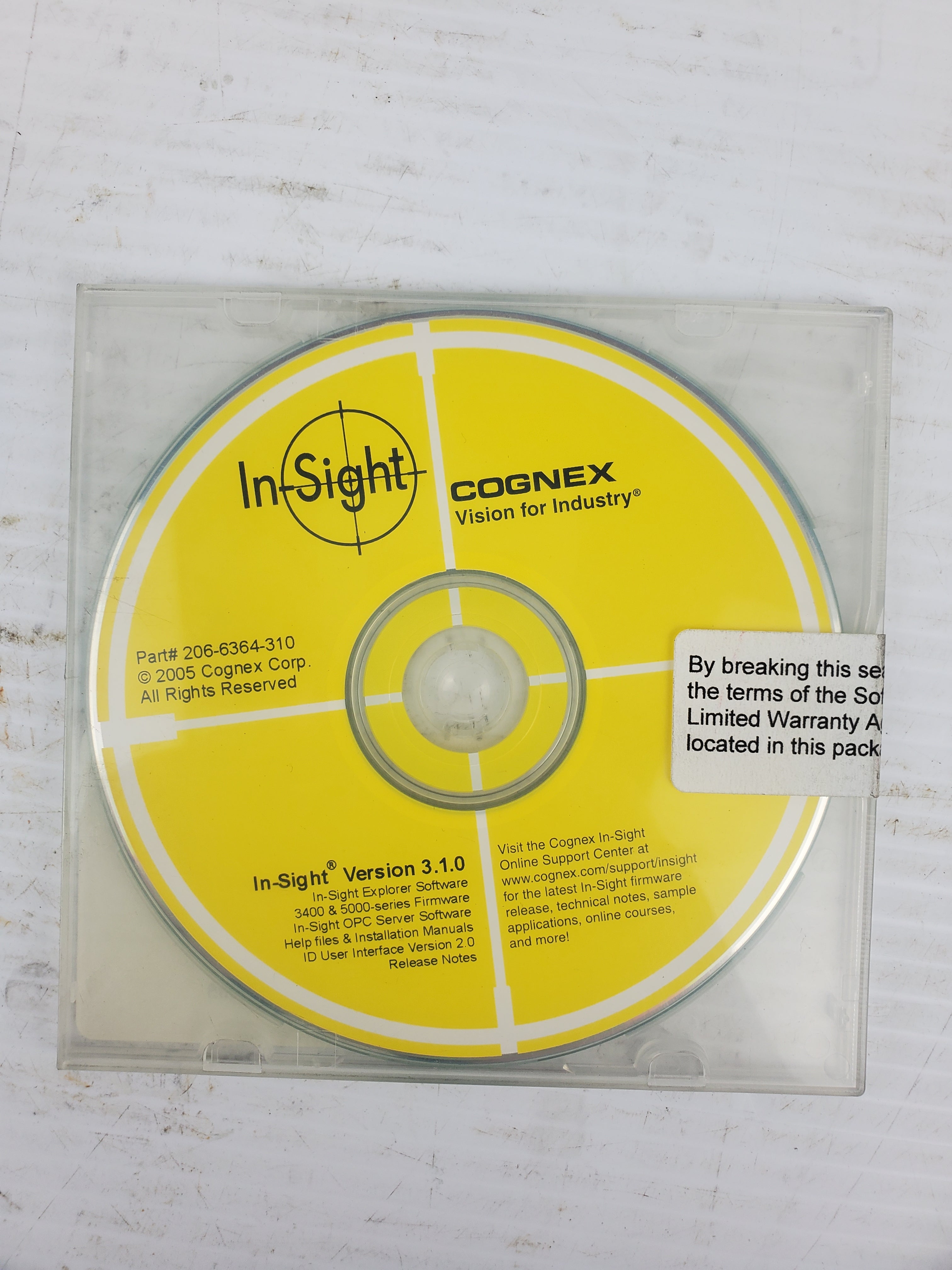 In-Sight 206-6364-310 Cognex Vision for Industry DVD-ROM