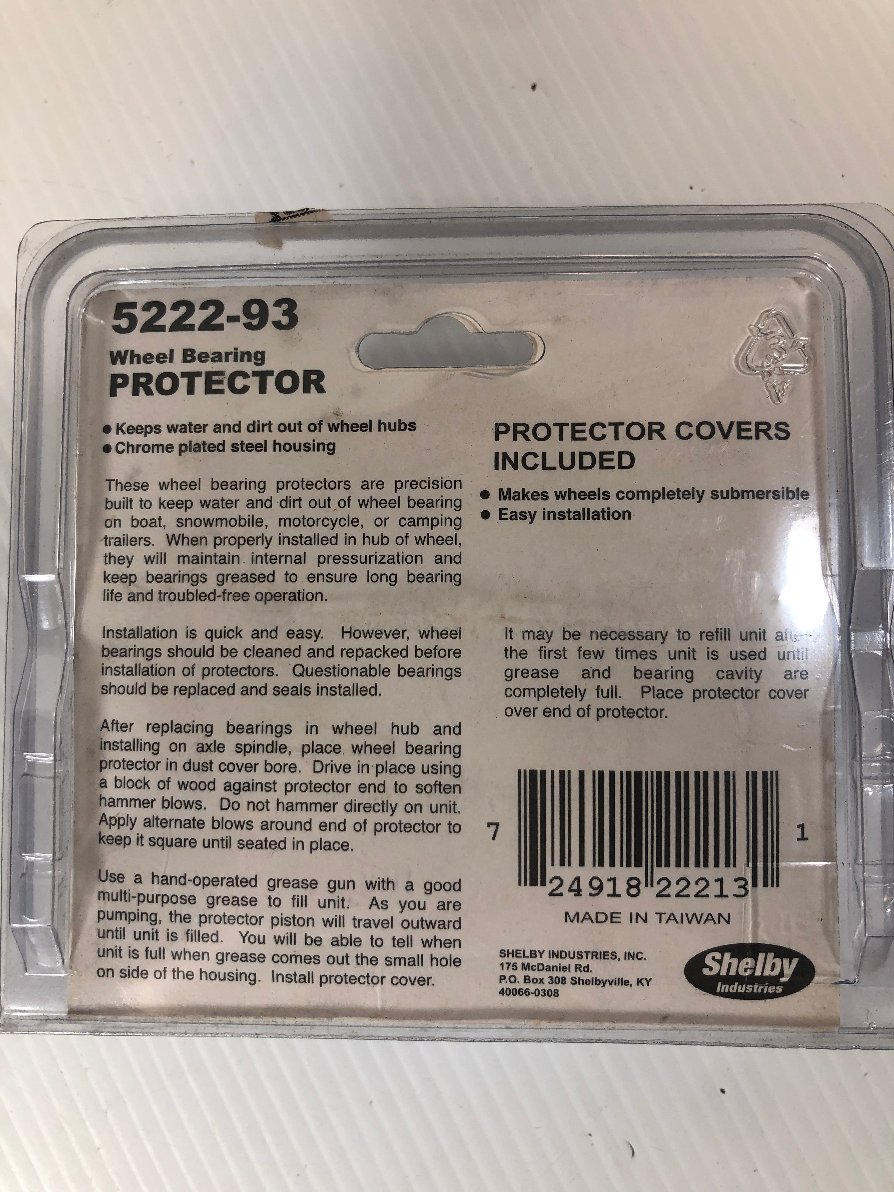 Shelby Industries Wheel Bearing Protector 5222-93 Fits 1.78" Hub Dust Cover