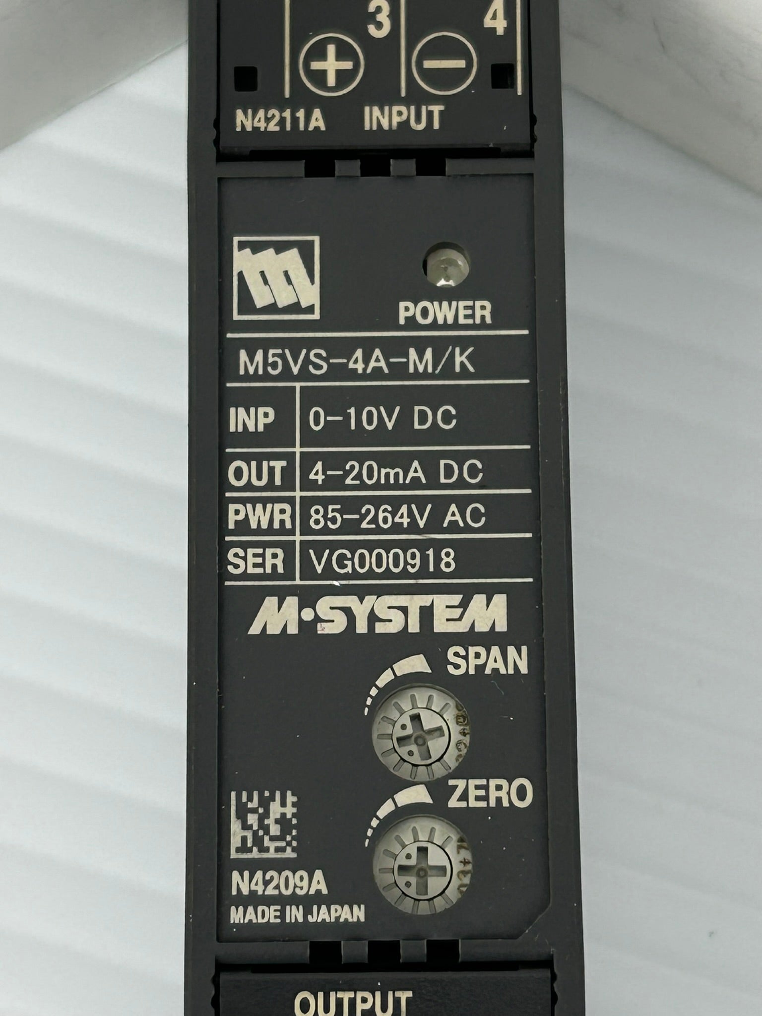 M-System M5VS-4A-M/K Isolated Signal Transmitter 85-264VAC 4-20mA