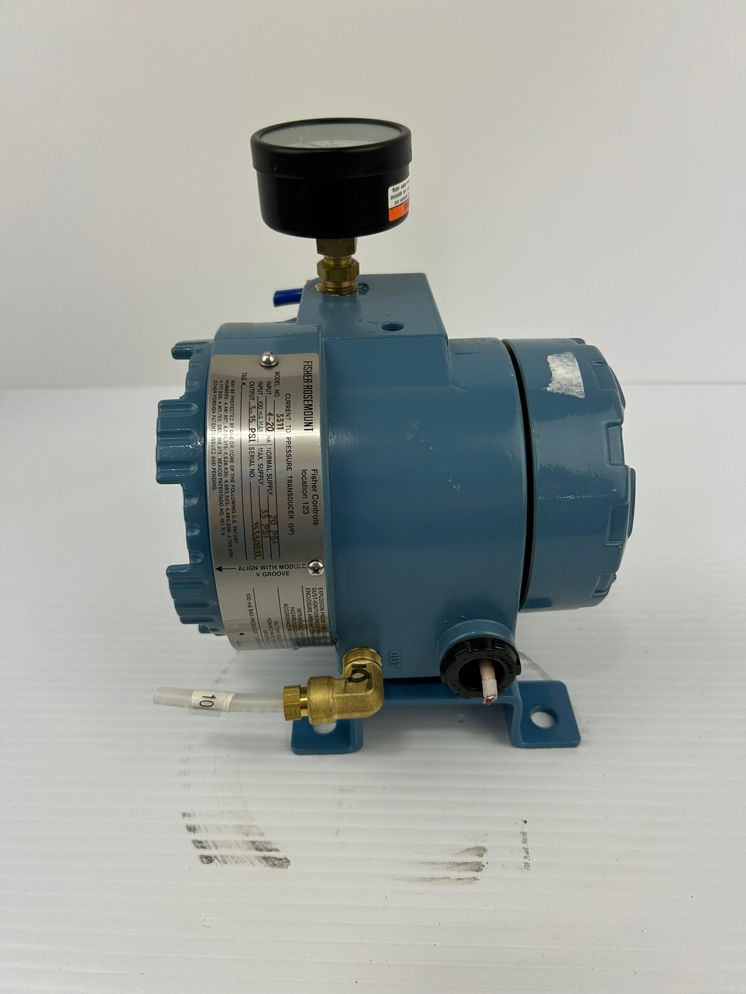 Fisher Rosemount 3311 Current to Pressure Transducer Gauge 0-30 PSI