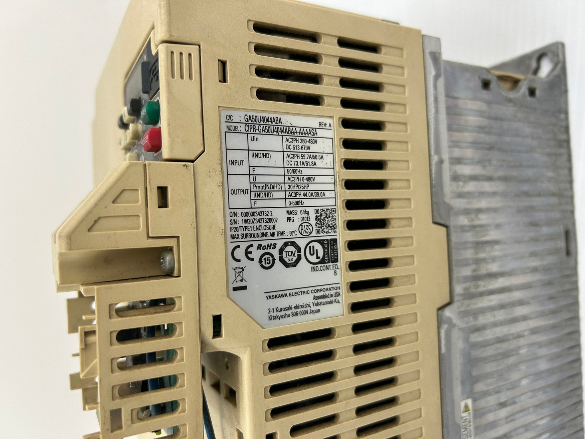 Yaskawa CIPR-GA50U4044ABAA-AAAASA AC Electric Drive Rev A