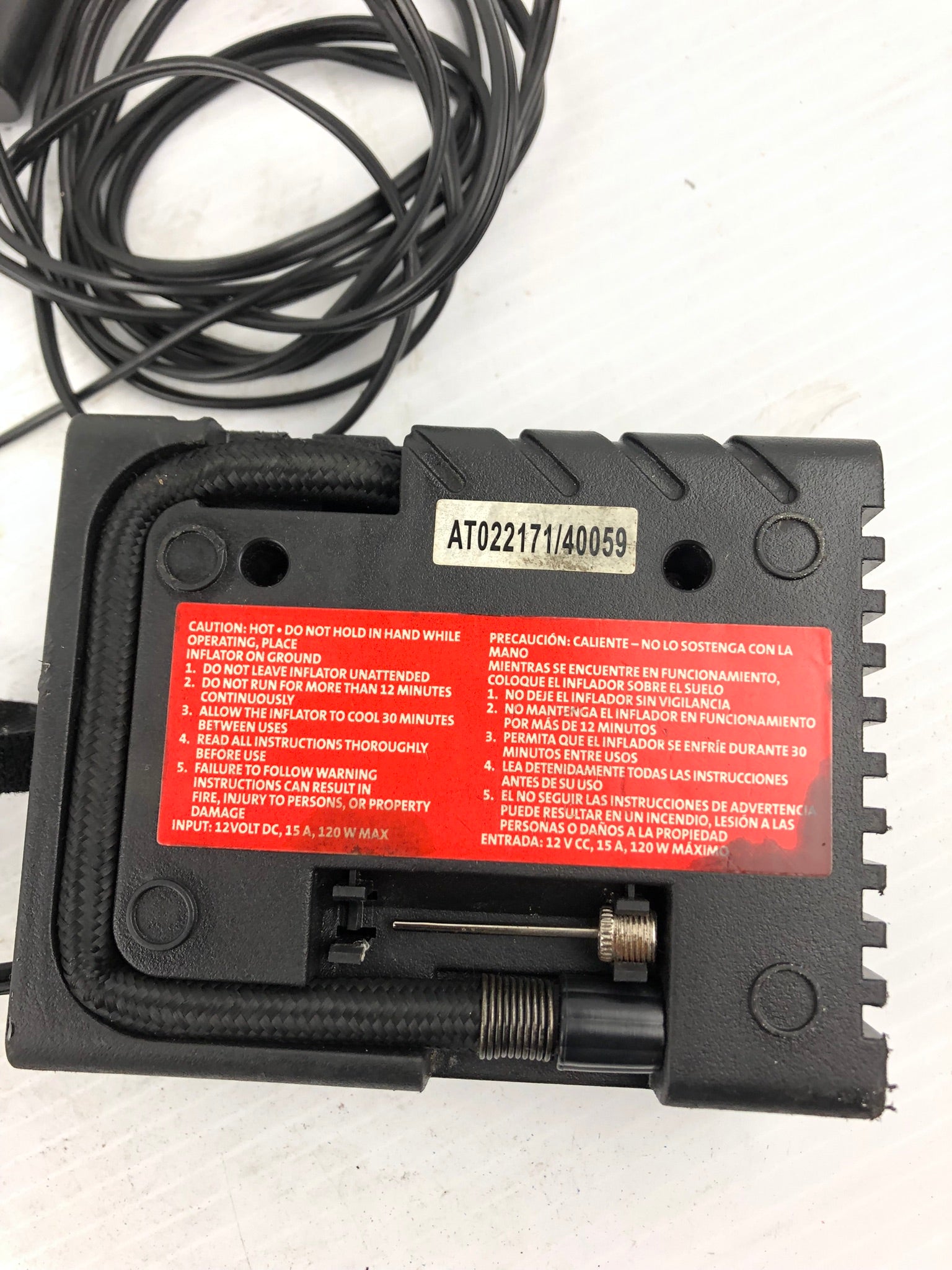 Slime AT022171/40059 Portable Tire Inflator Air Compressor 0-100 PSI