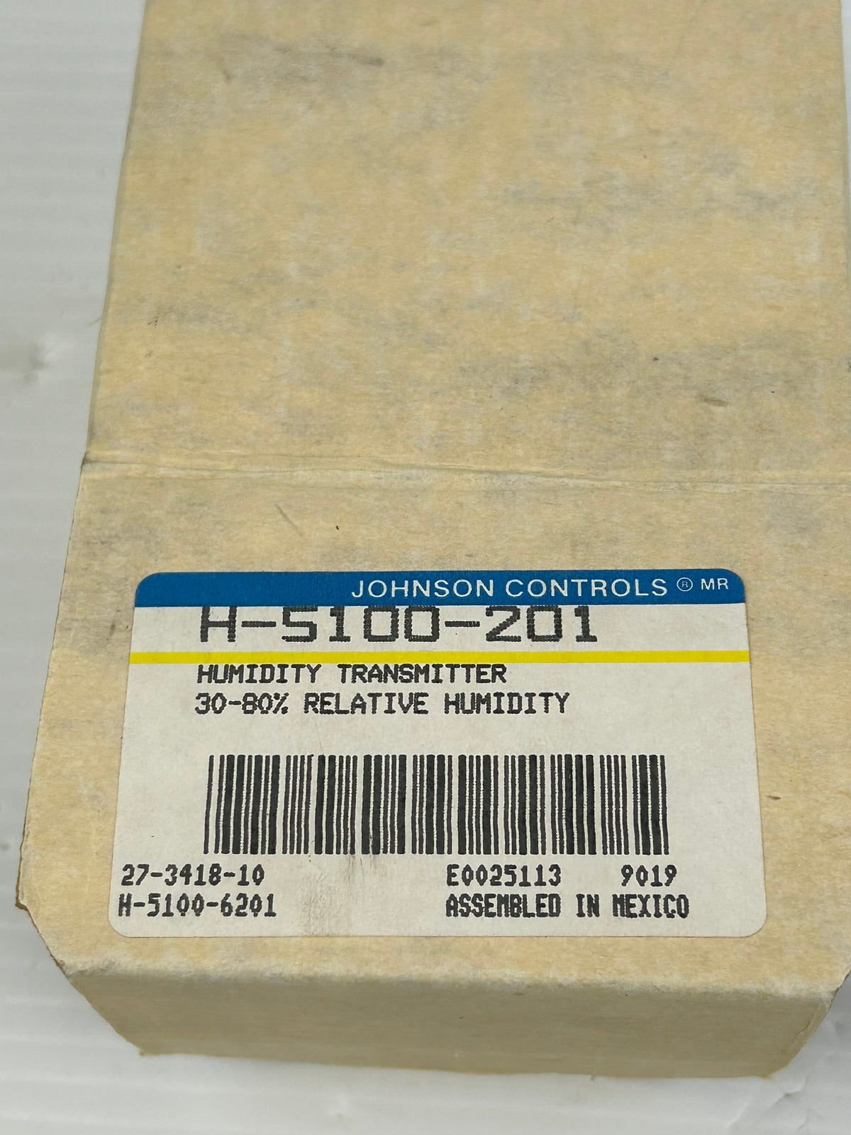 Johnson Controls H-5100-201 Humidity Transmitter 30-80% Relative H-5100-6201