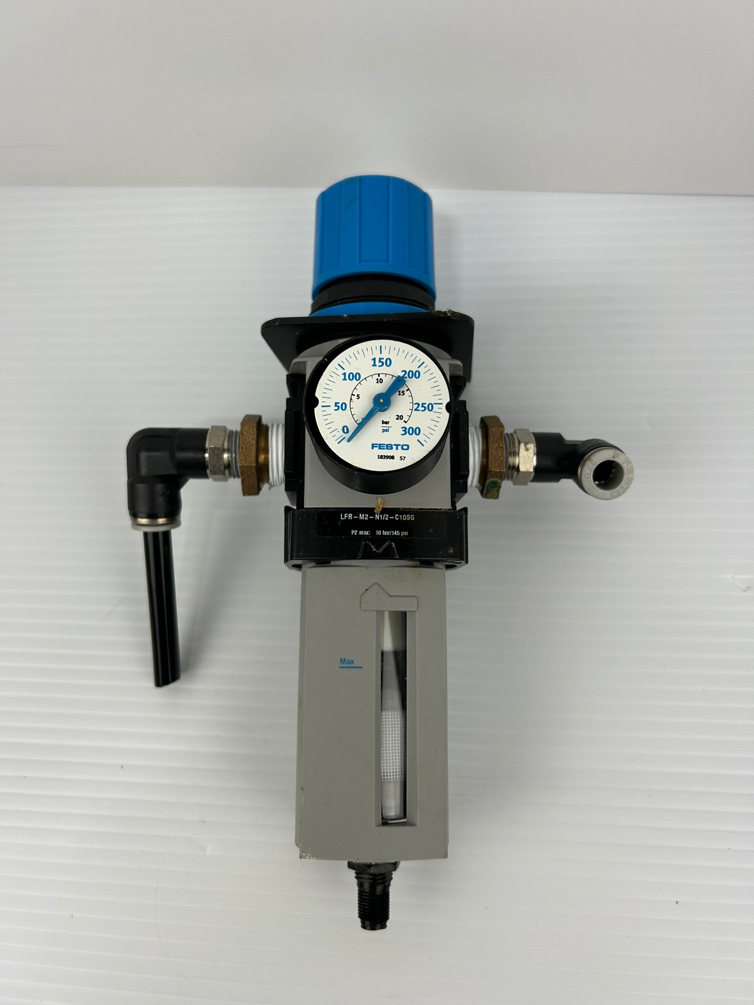 Festo LFR-M2-N1/2-C10SG Pneumatic Regulator Filter 145PSI with 183908 Gauge