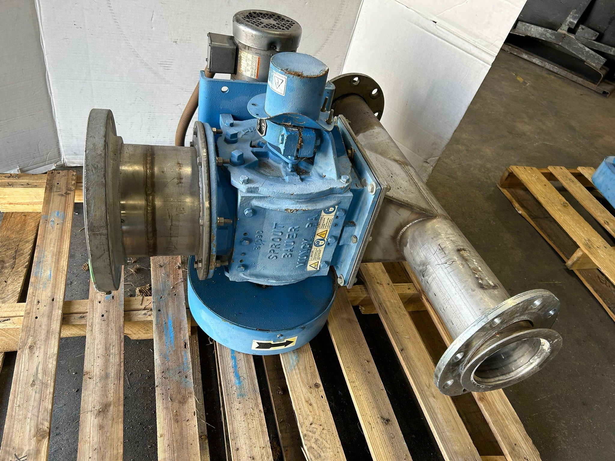 Andritz Sprout 10X8 STD Blower Rotary Airlock Valve w/ Gearbox & Motor 07-00060