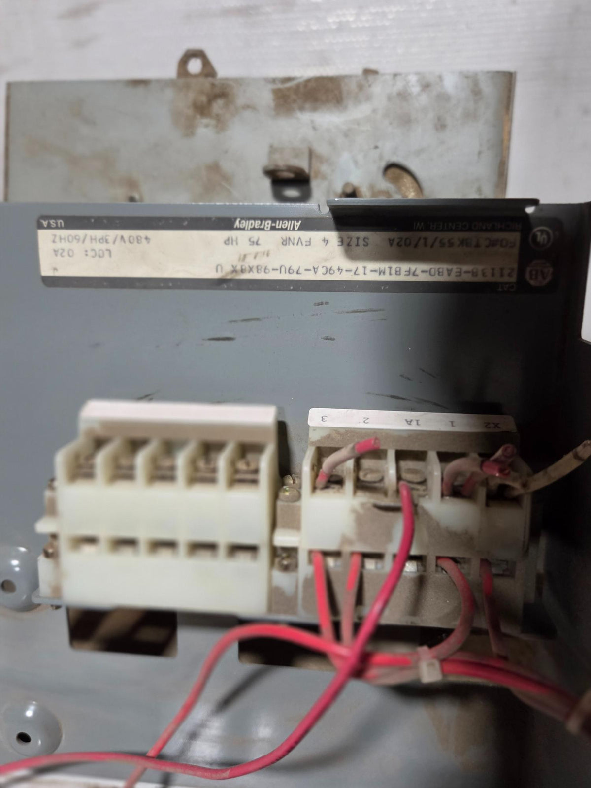 Allen-Bradley 2113B MCC Bucket 75HP 3PH 480V Size 4 FVNR 150A Breaker - No Door