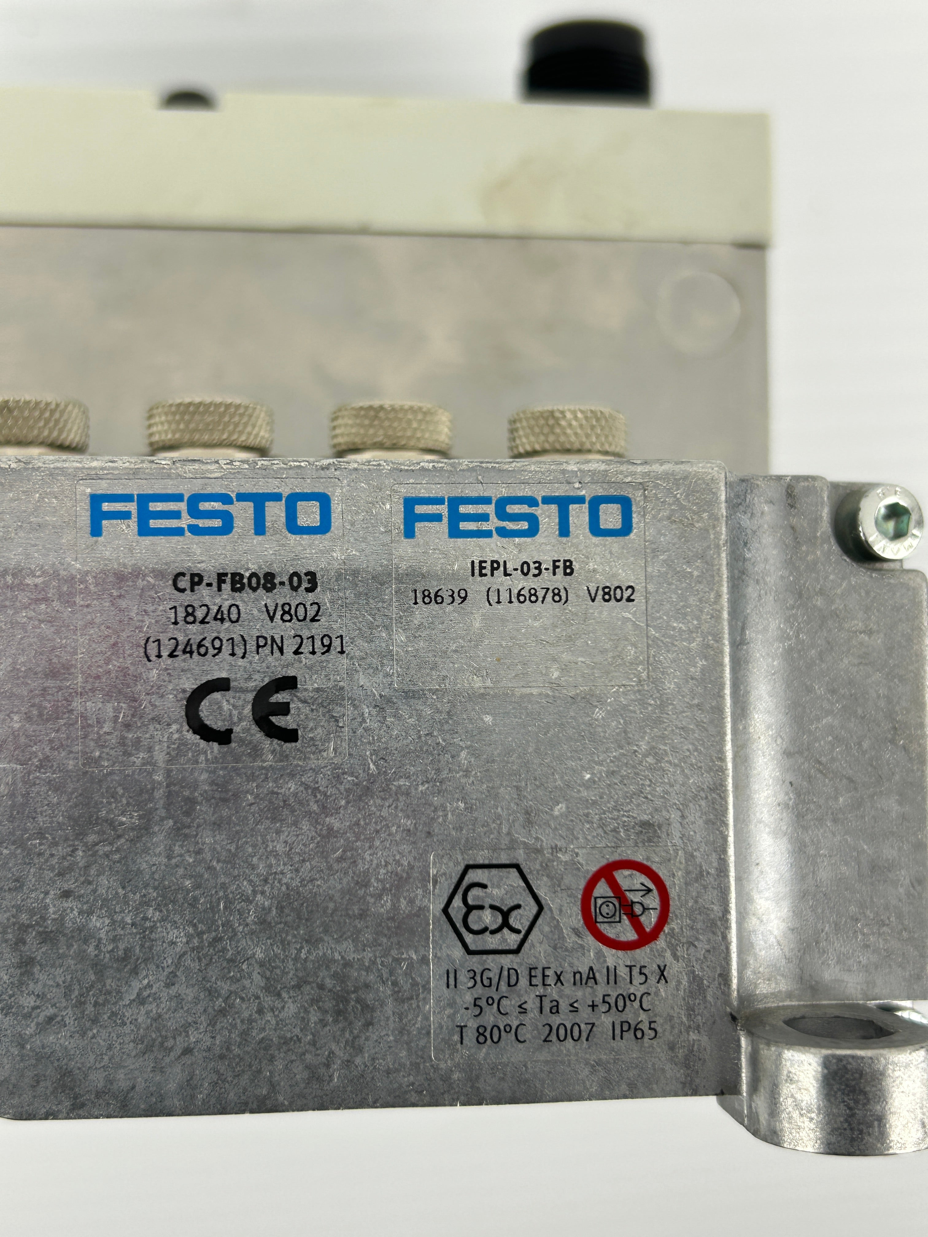 Festo IFB8-03 Control Block Valve Assembly 18738 V107 VIGCP-03-FB CP-FB08-03