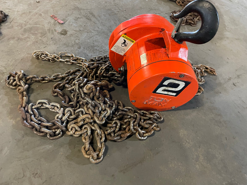 CM Cyclone 2 Ton Manual Chain Fall Hoist with Load Limiter S5854TB