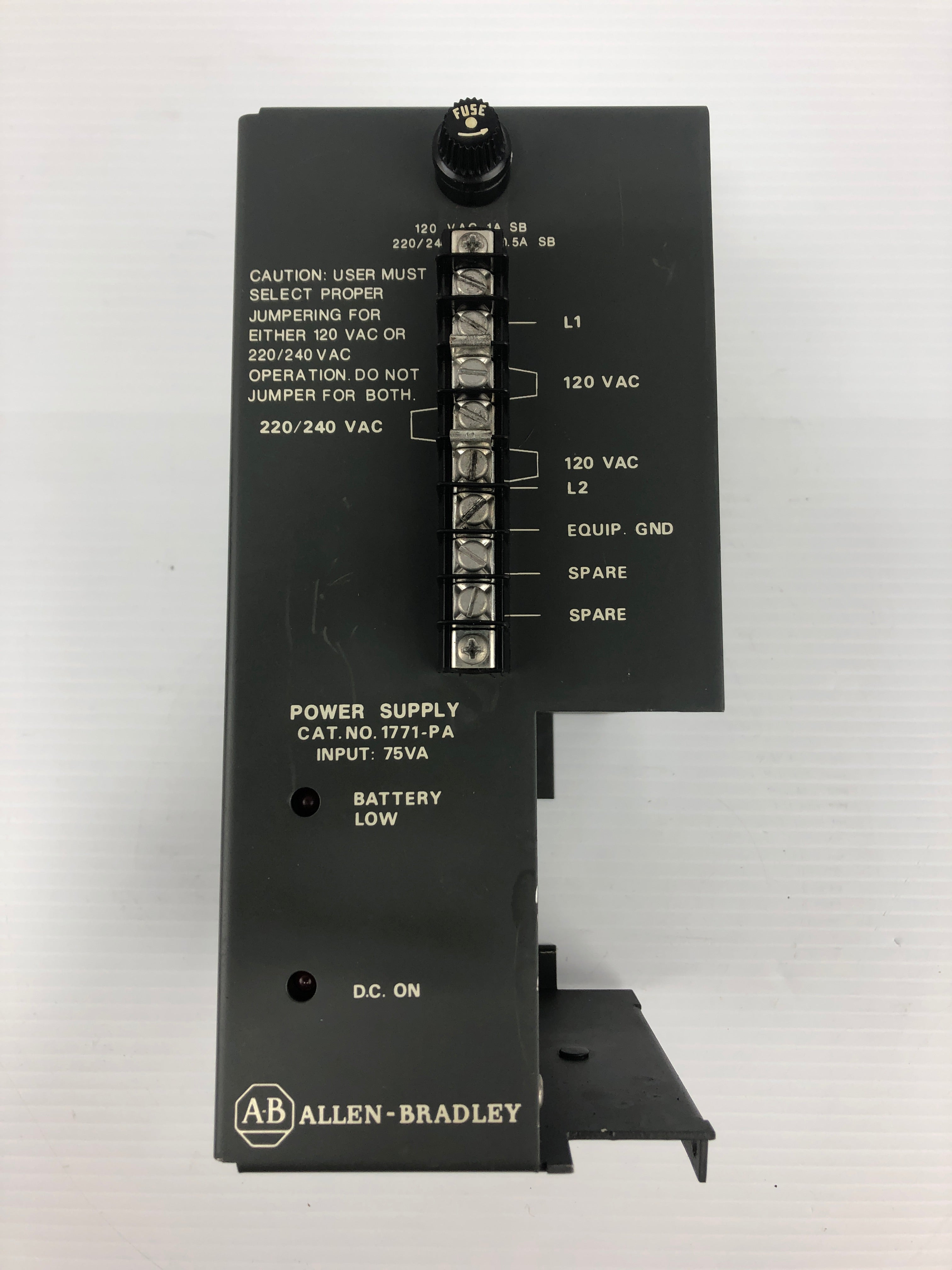 Allen-Bradley 1771-PA Power Supply 220/240VAC 1A