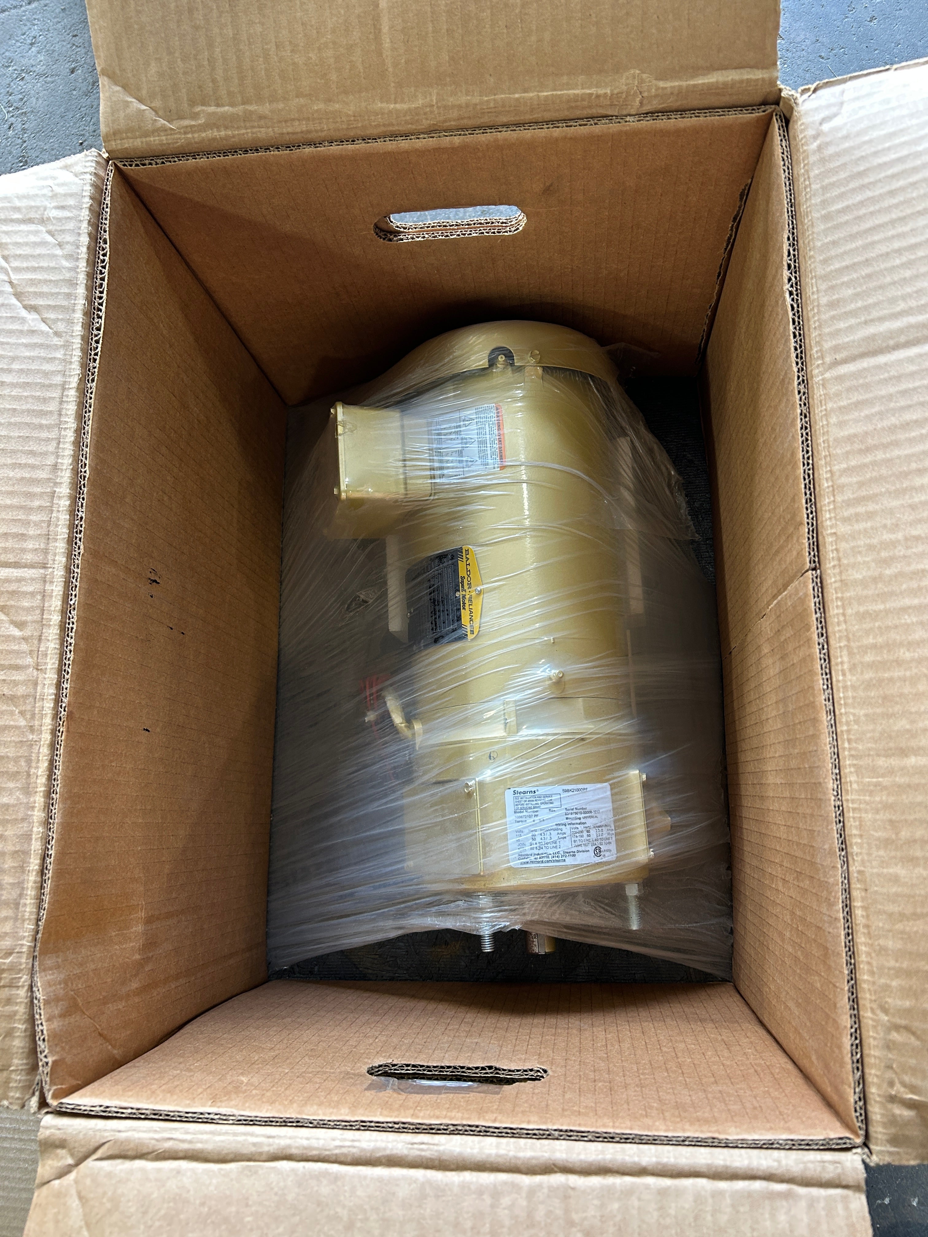 Baldor 1204442279-000010 Motor 1.5HP with Stearns 59BK2100DPF Brake 105672107 PF