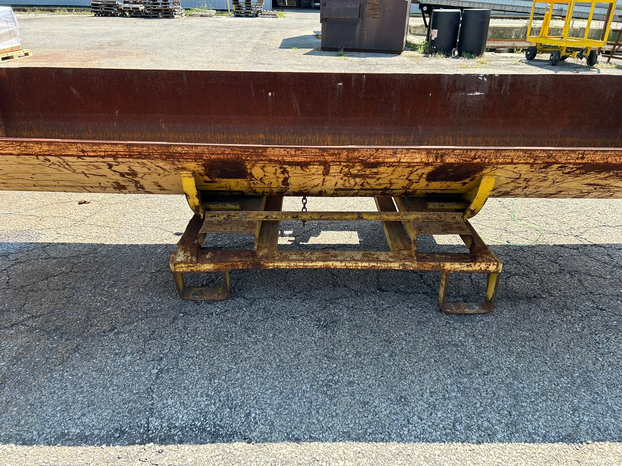 Dump Hopper Painted Steel with Fork Pockets 129" L x 41" W x 33" H OD Yellow