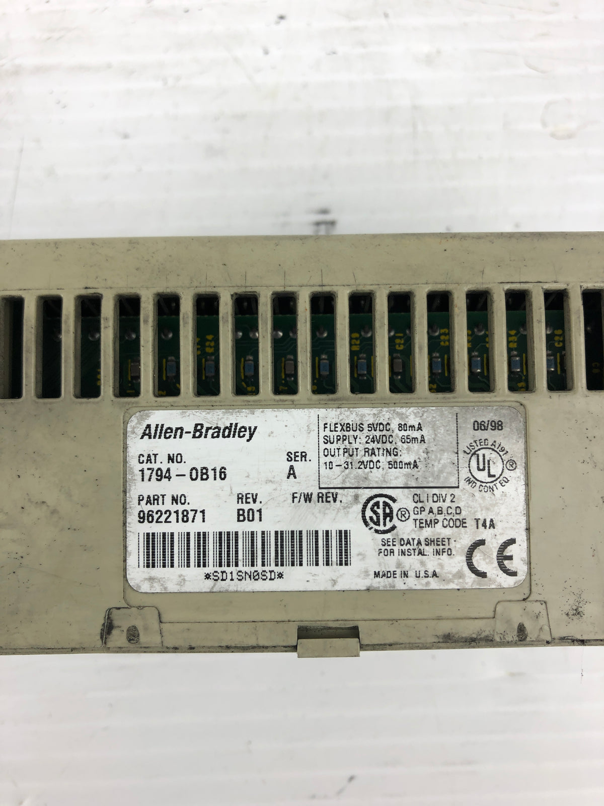 Allen Bradley 1794-0B16 Flex I/O PLC Module Series A Rev B01 1794-OB16