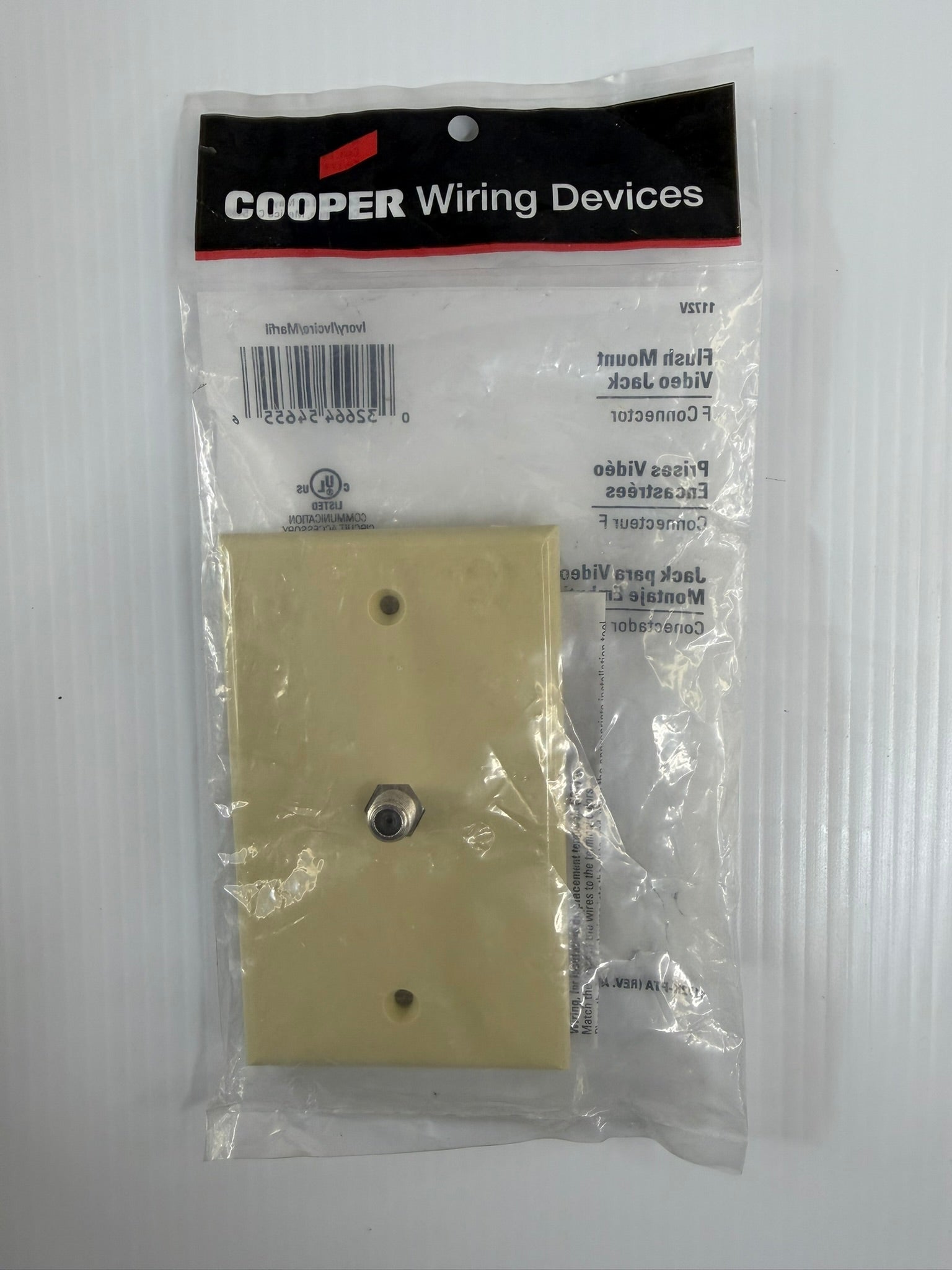 Cooper Wiring Flush Mount Video Jack 1172V F Connector Lot of 14