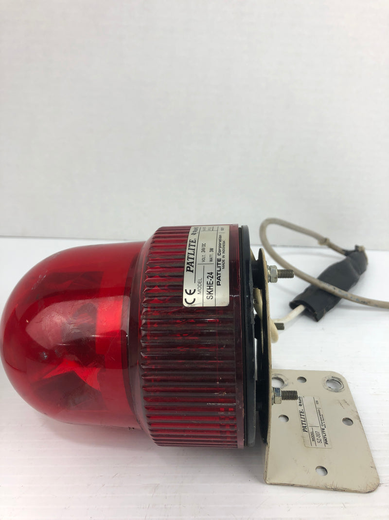 Patlite SKHE-24 Red Rotating Beacon Light 24VDC 3W with SZ-007 Bracket
